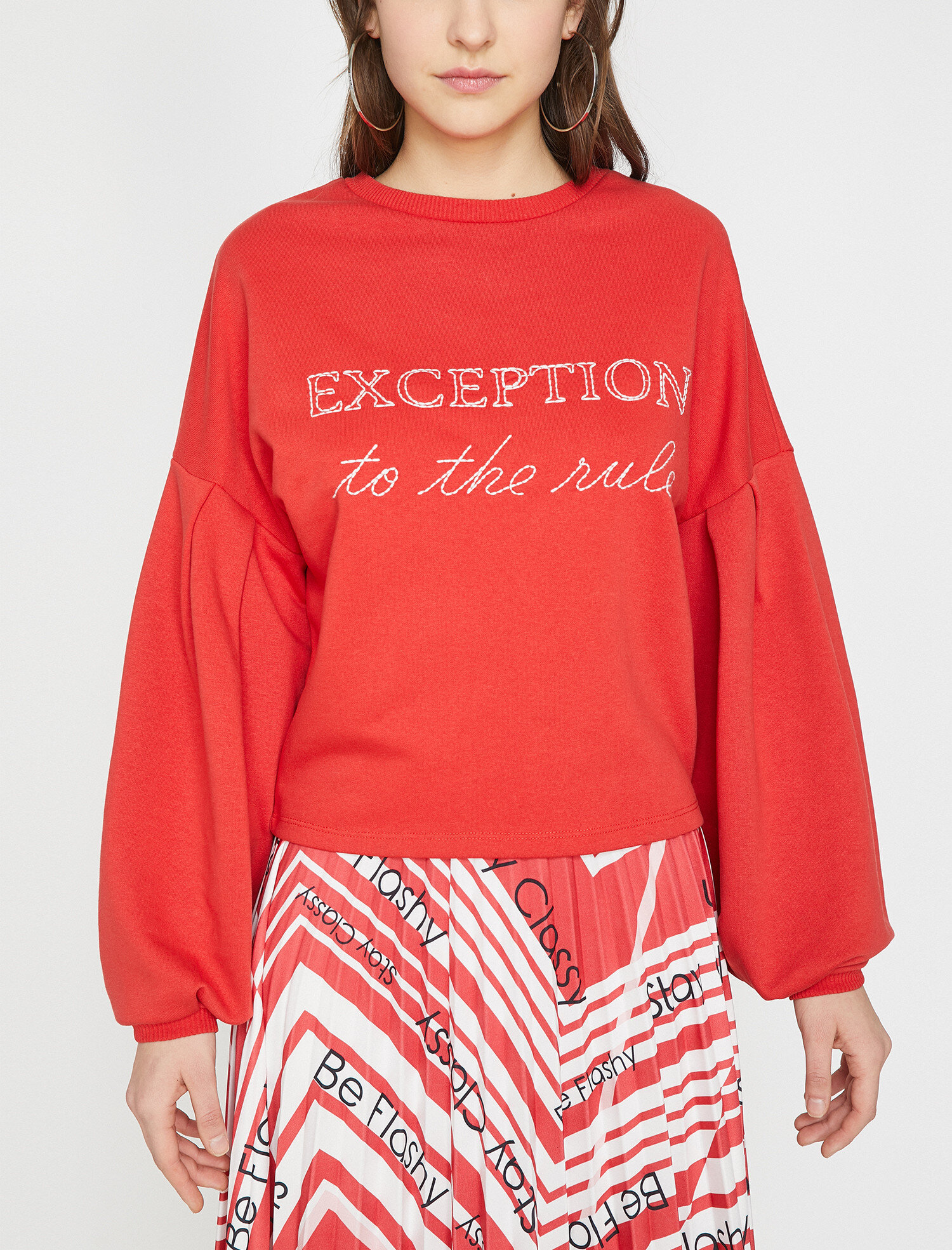   Yazılı Baskılı Sweatshirt