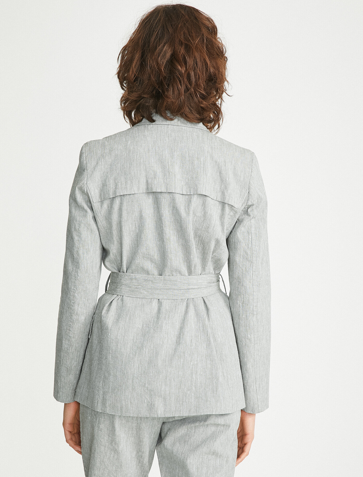   Keten Beli Bağlamalı Ceket