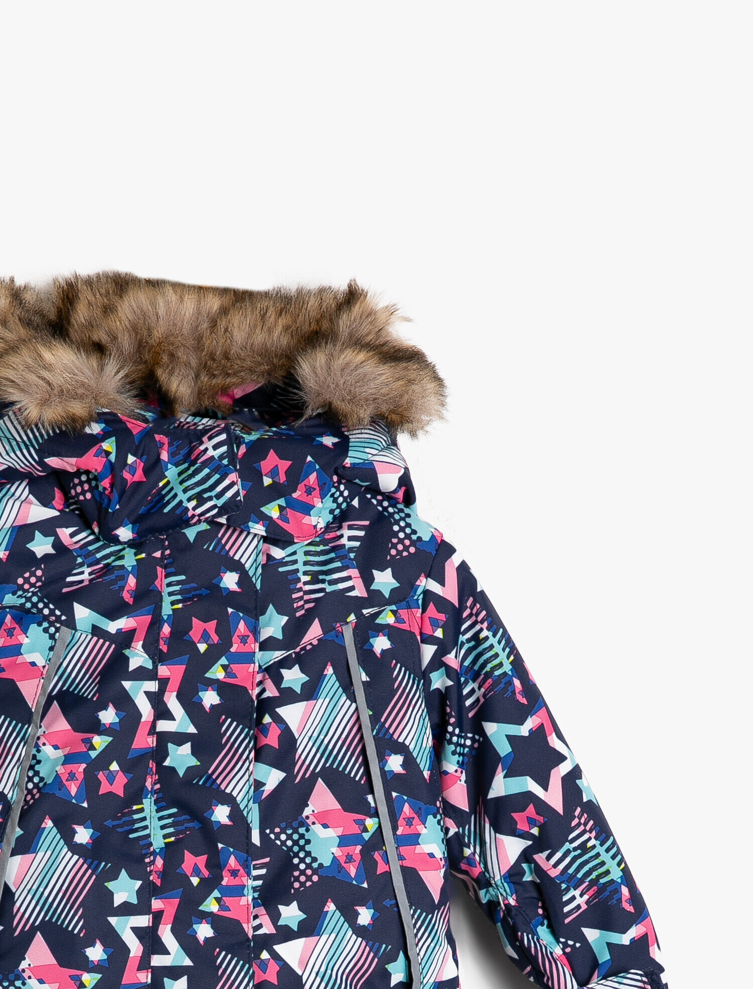  Kız Bebek Suni Kürk Detaylı Şişme Kaban