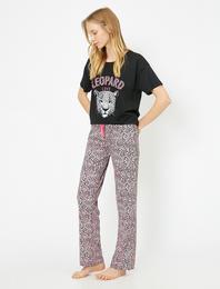 Leopar Desenli Pijama Takımı