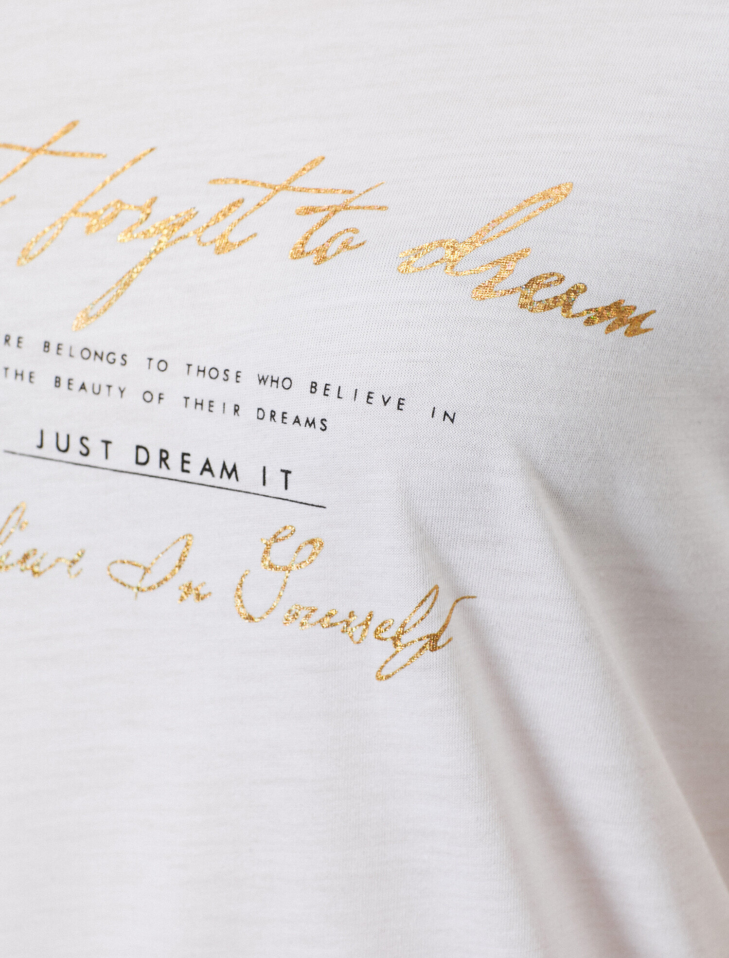   Slogan Baskılı Bisiklet Yaka Kısa Kollu Tişört