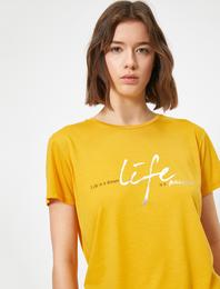 Baskılı Bisiklet Yaka Tişört