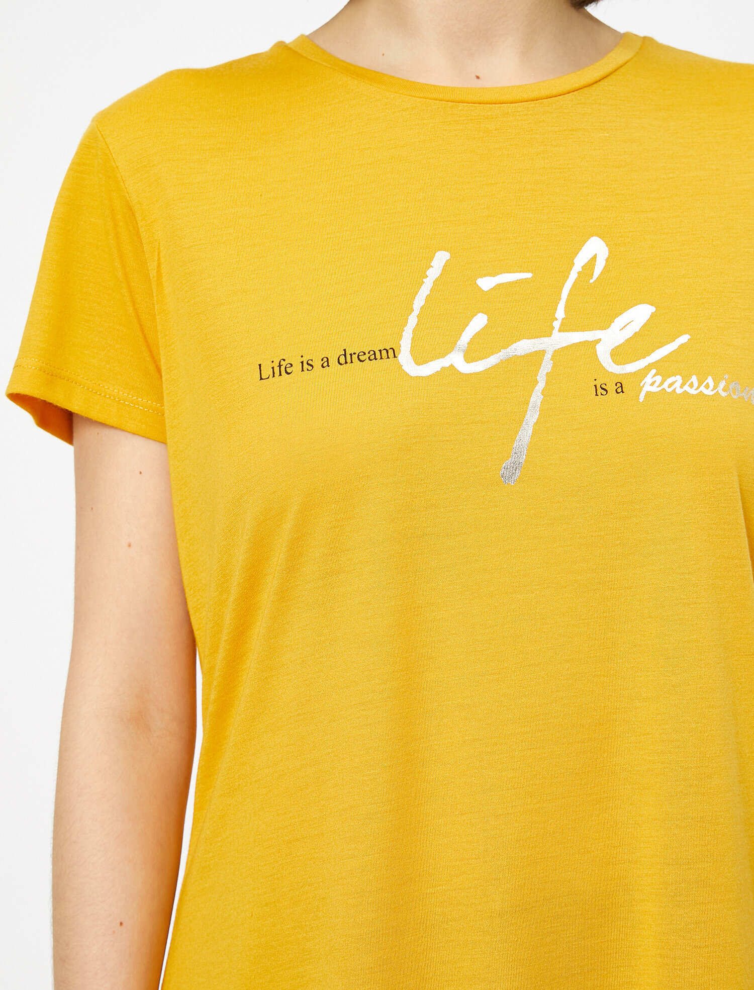   Baskılı Bisiklet Yaka Tişört