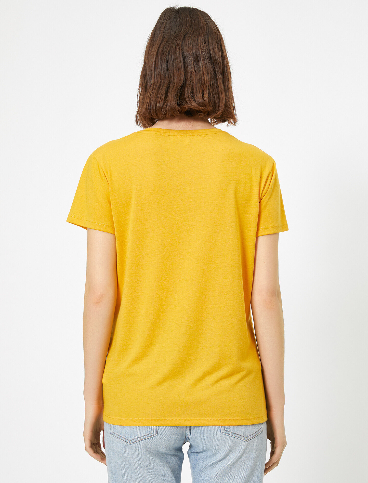   Baskılı Bisiklet Yaka Tişört