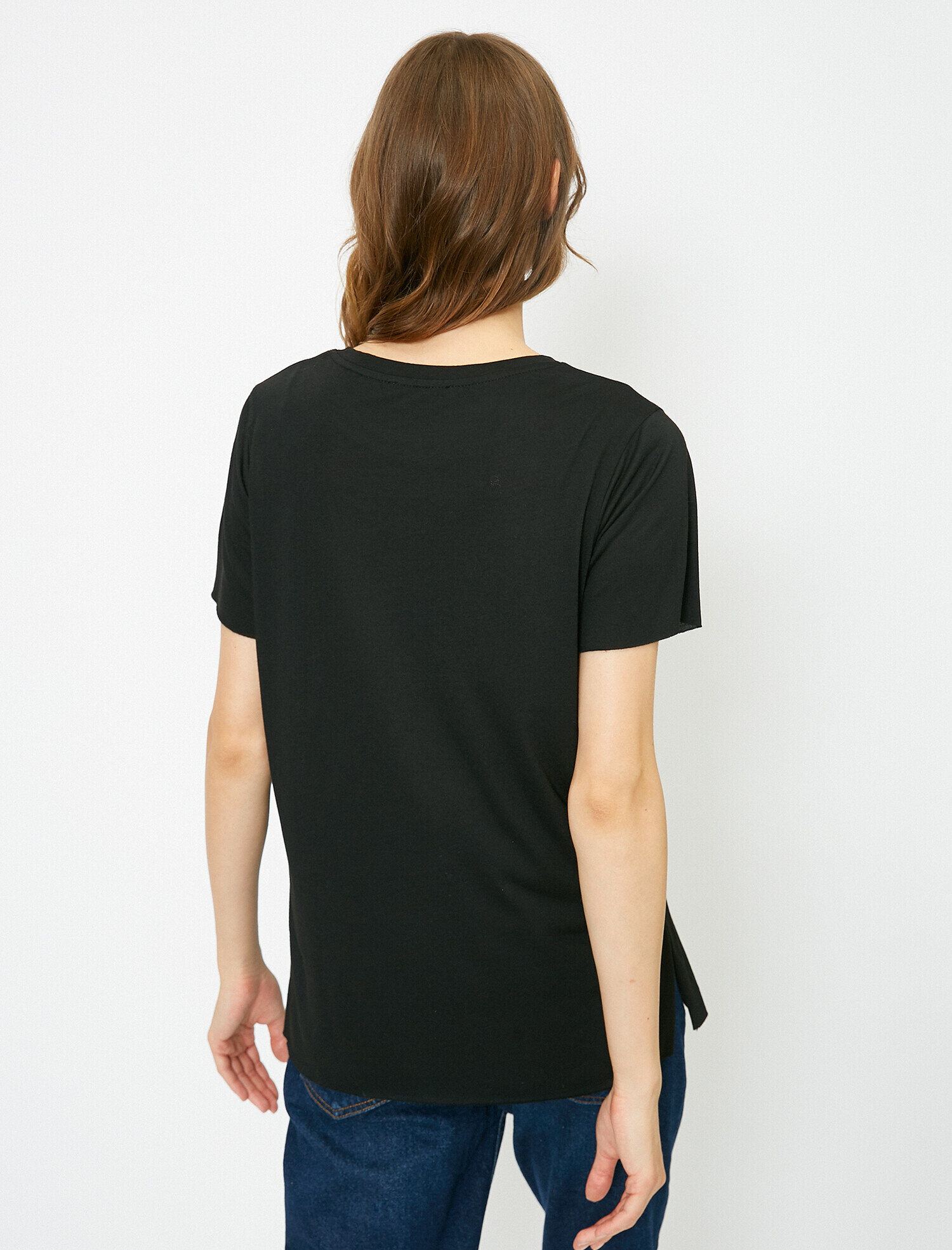   Parlak Baskı Detaylı Kısa Kollu Tişört