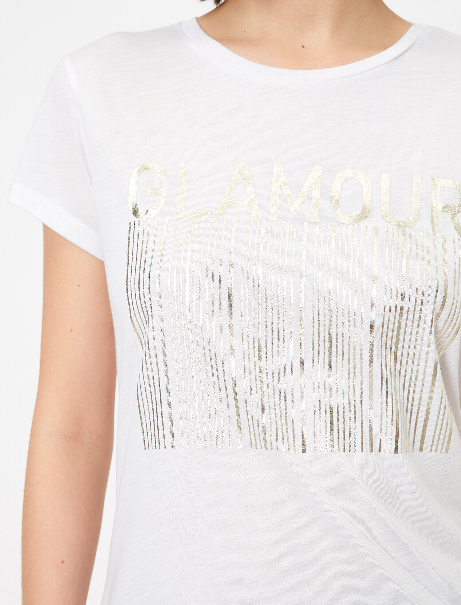   Slogan Baskılı Standart Kalıp Bisiklet Yaka Tişört