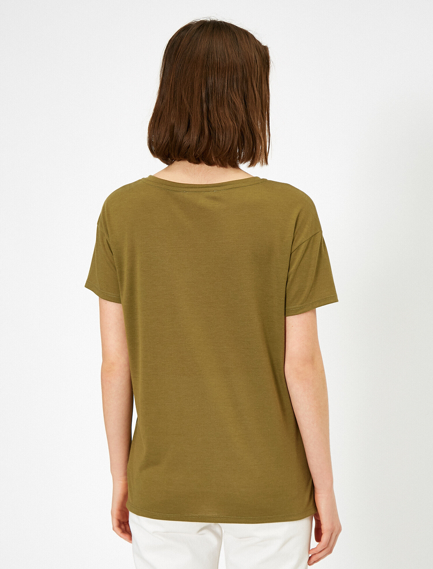   Parlak Baskı Detaylı Tişört