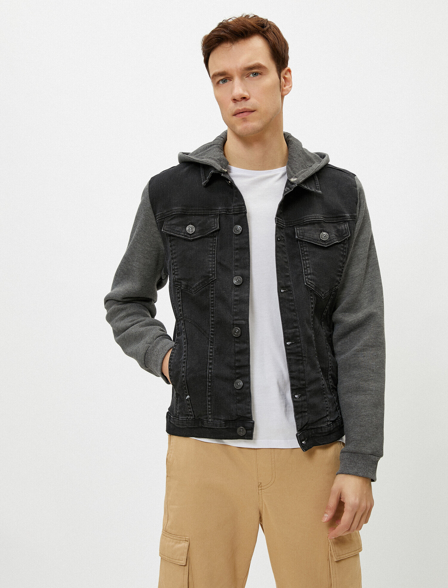   Kapüşonlu Jean Ceket