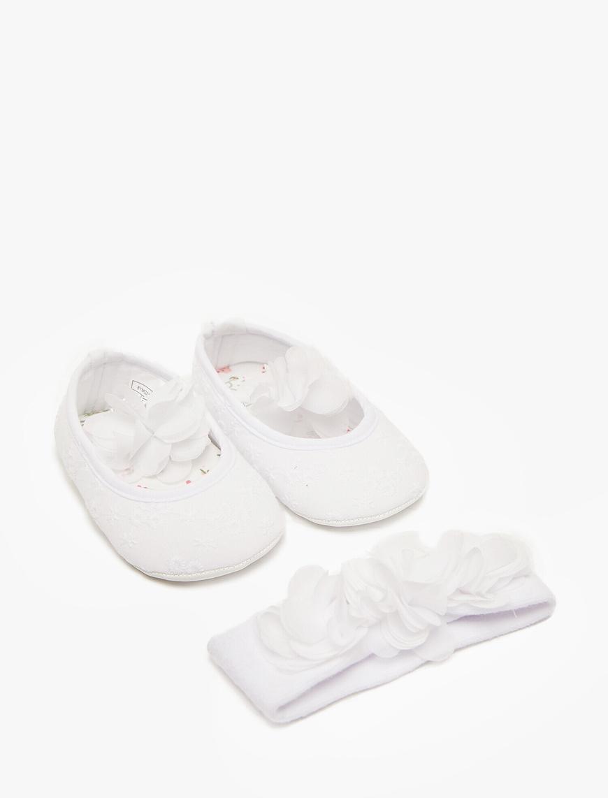  Kız Bebek Çiçekli Ayakkabı