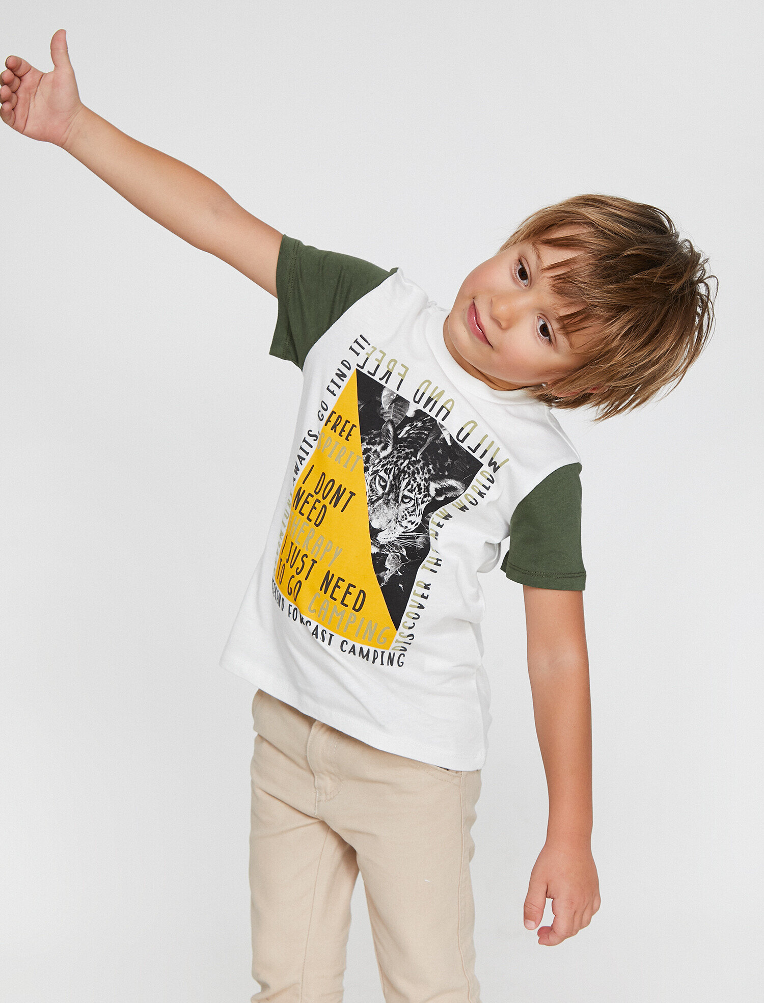 Erkek Çocuk Baskılı Tişört Kısa Kollu Bisiklet Yaka