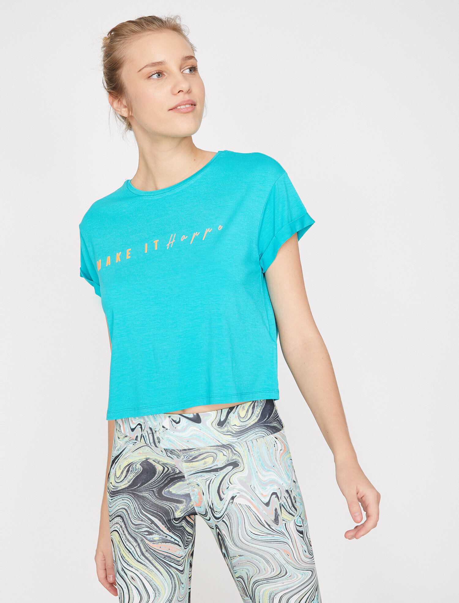  Spor T-Shirt Bisiklet Yaka Kısa Kollu