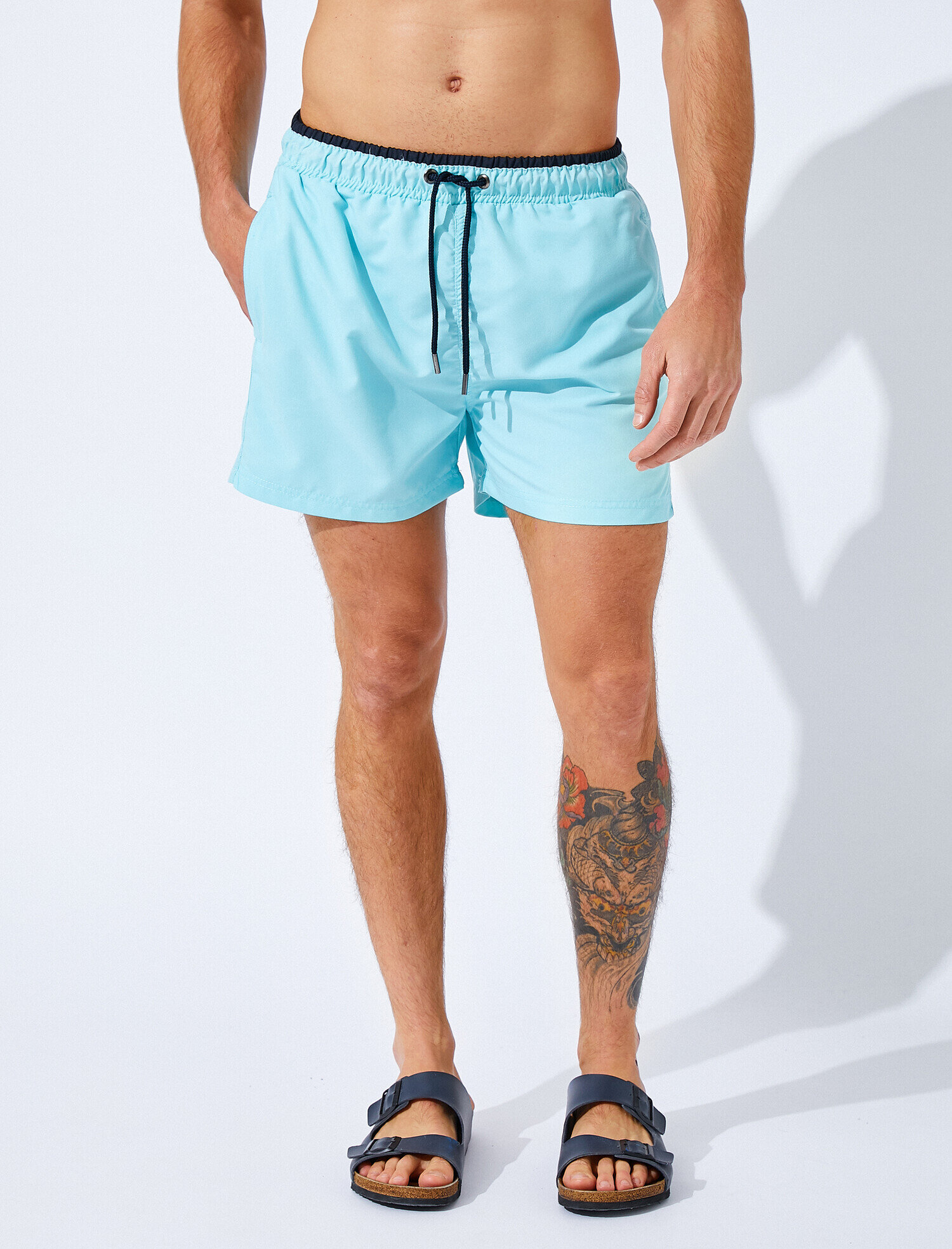   Deniz Şortu Beli Bağcıklı Cep Detaylı