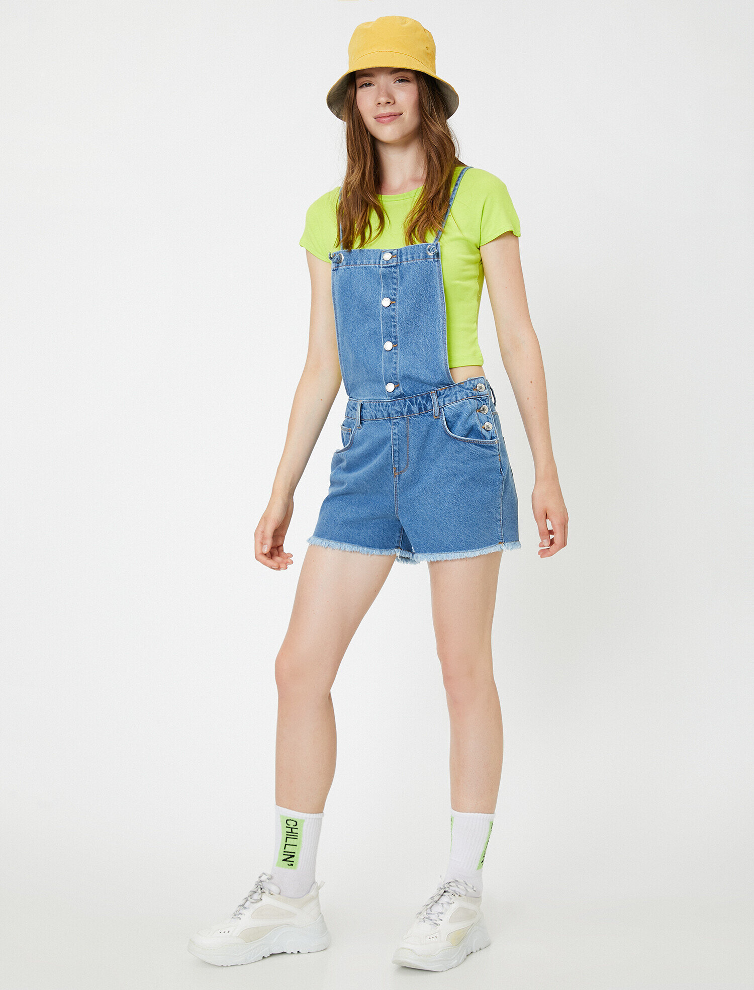   Düğme Detaylı Jean Tulum