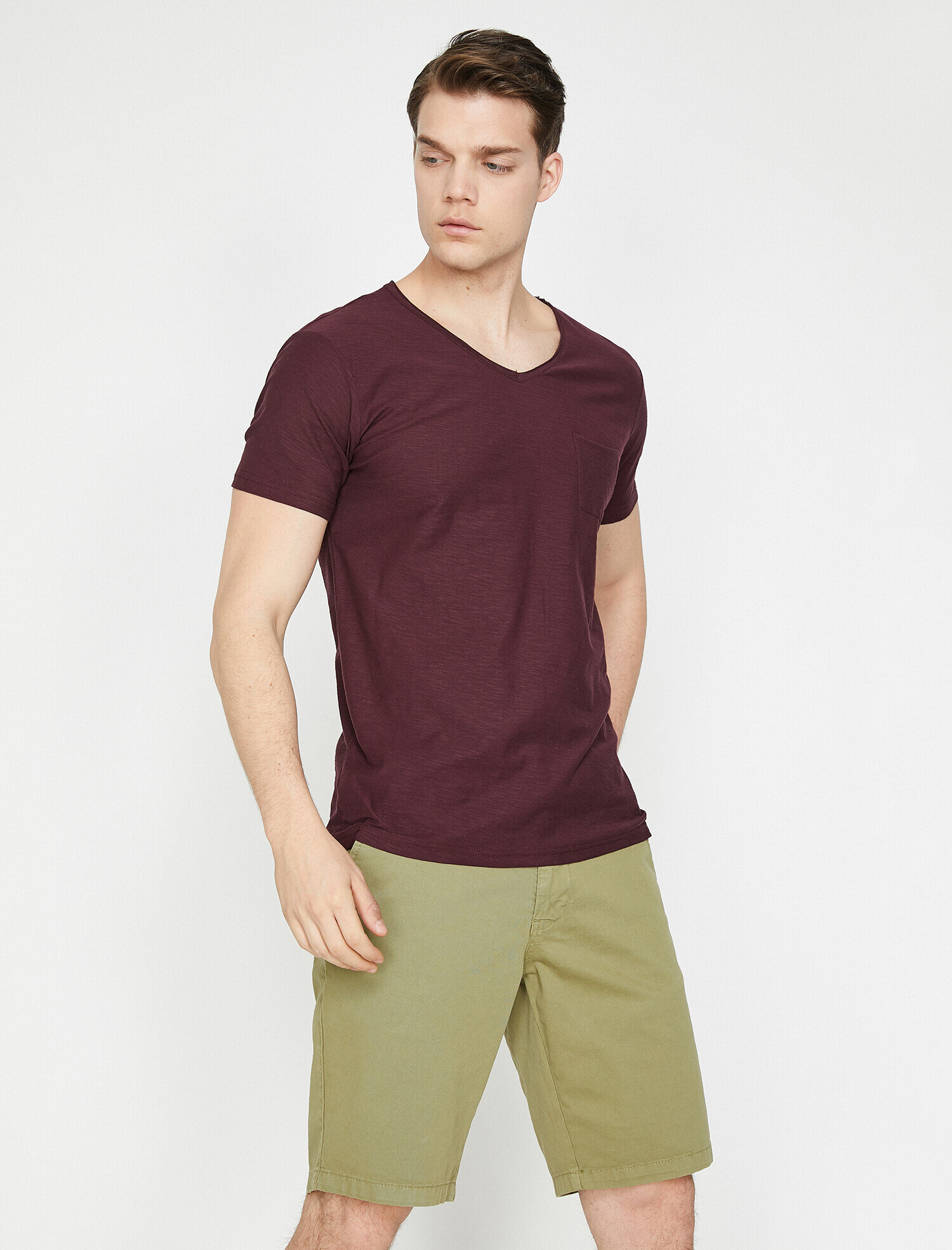   Cep Detaylı Tişört