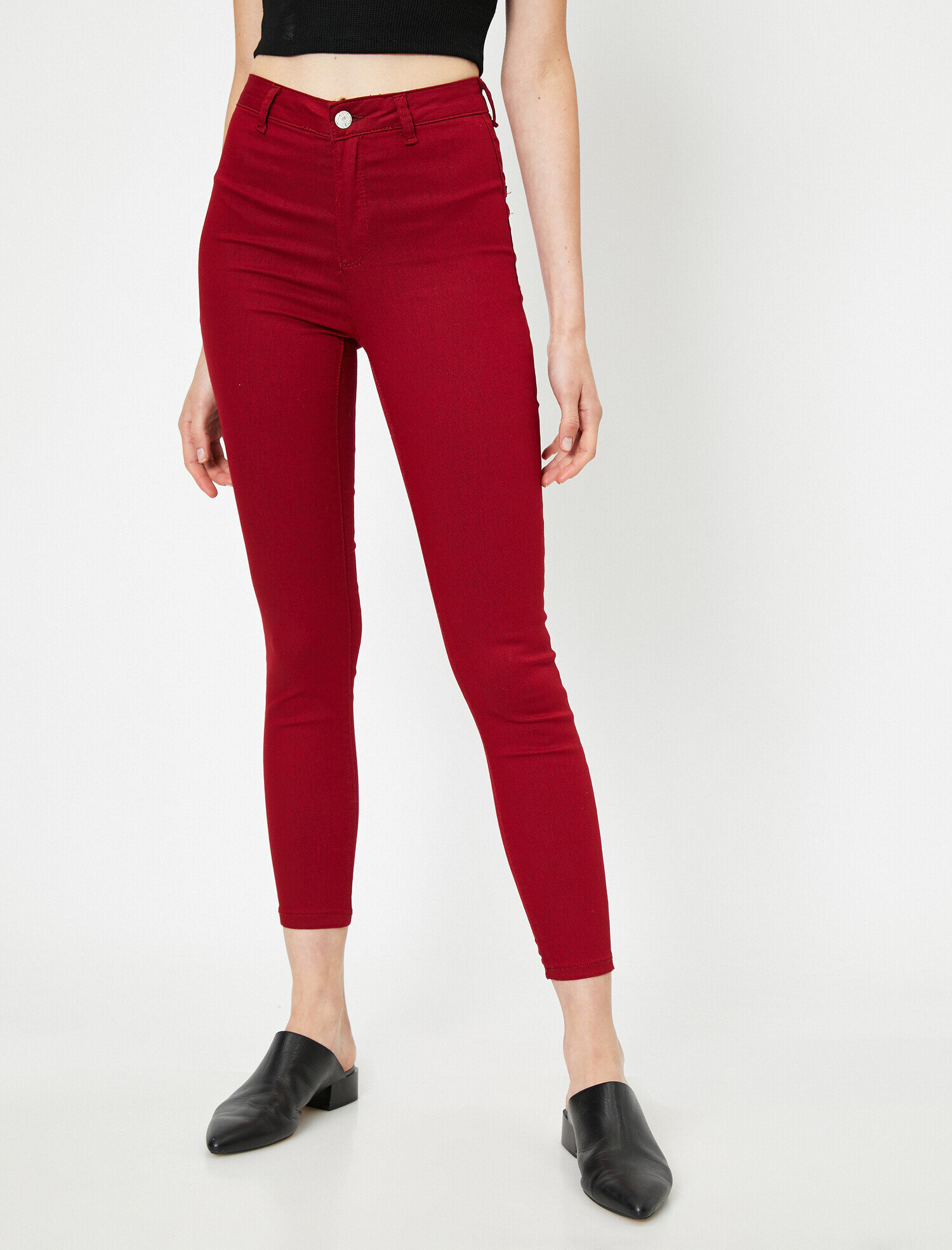   Kot Pantolon Dar Kesim Yüksek Bel Dar Paça