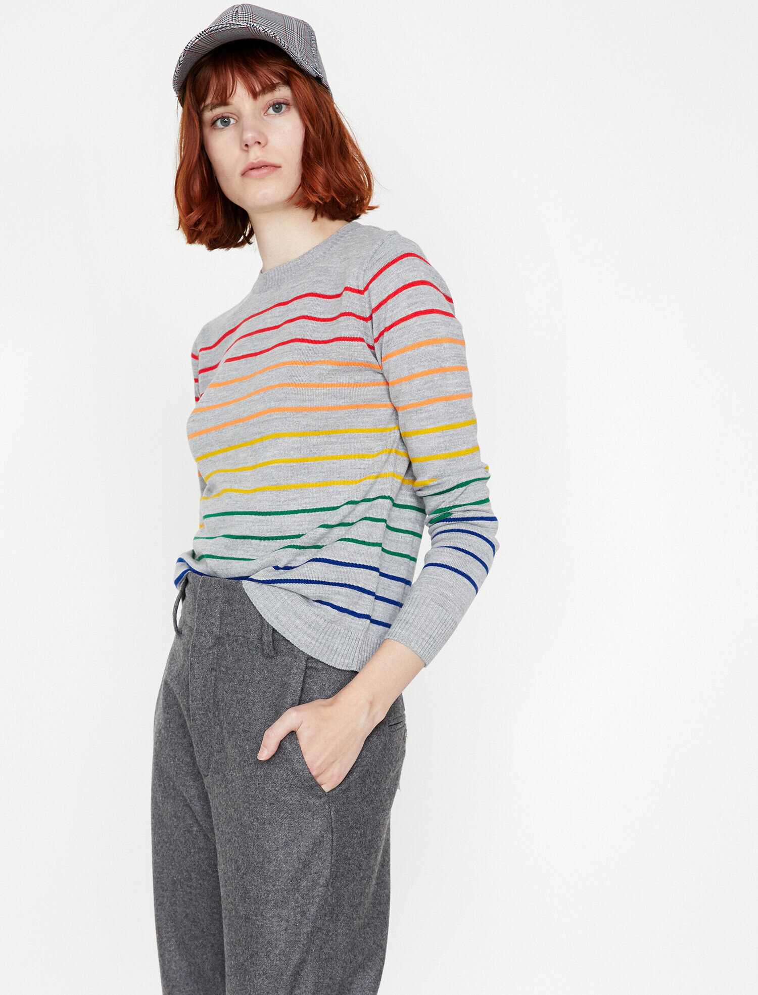   Çizgili Triko Kazak