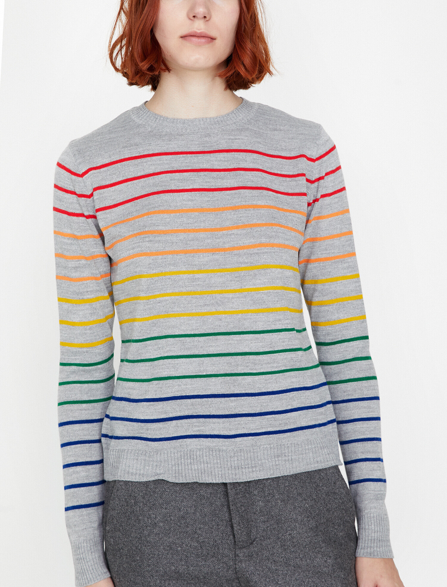   Çizgili Triko Kazak