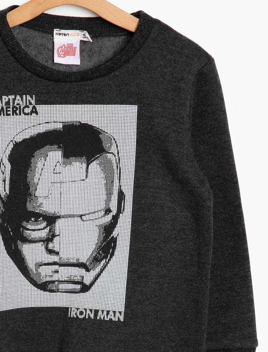  Erkek Çocuk Captain America Lisanslı Baskılı Sweatshirt