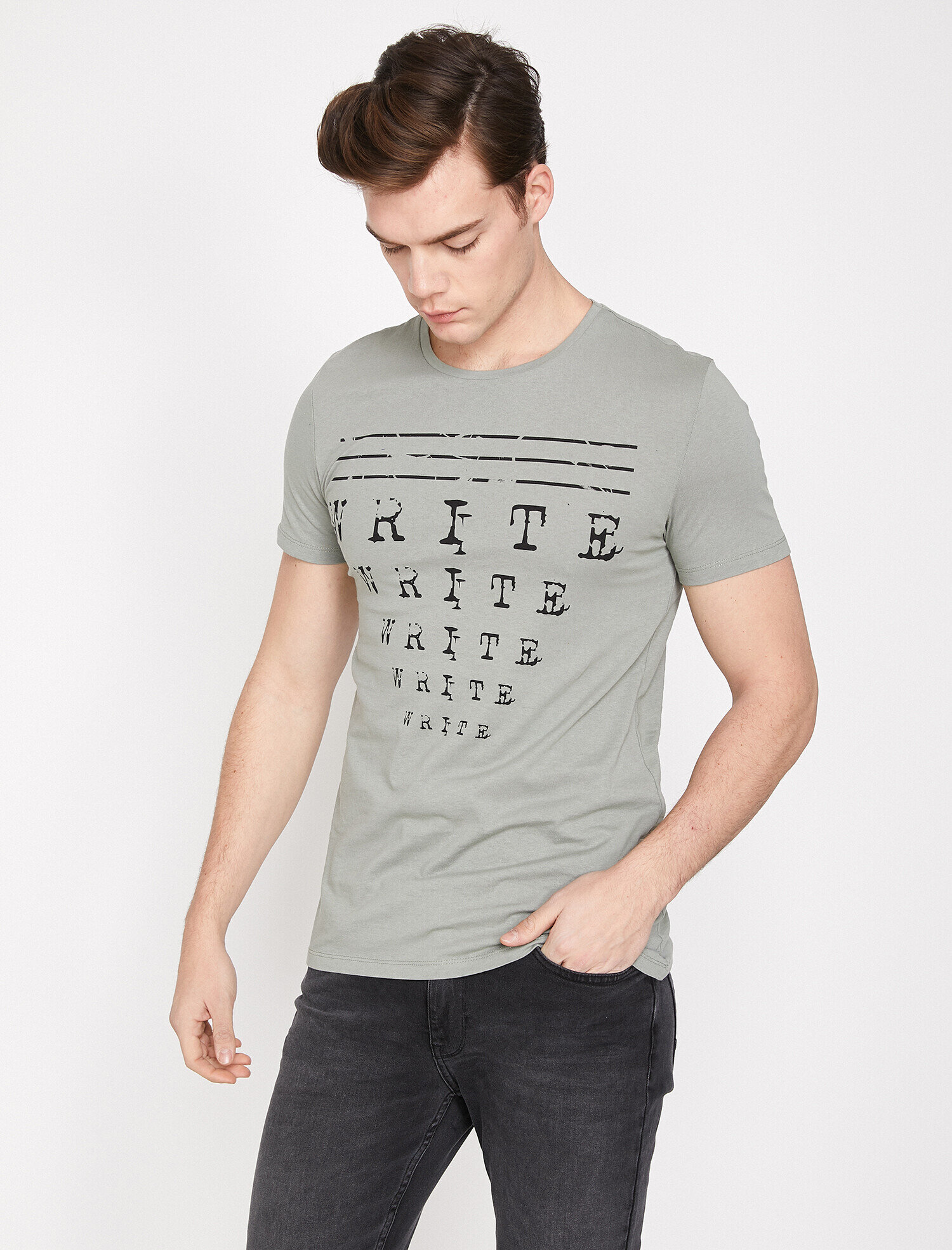   Baskılı Tişört Kısa Kollu