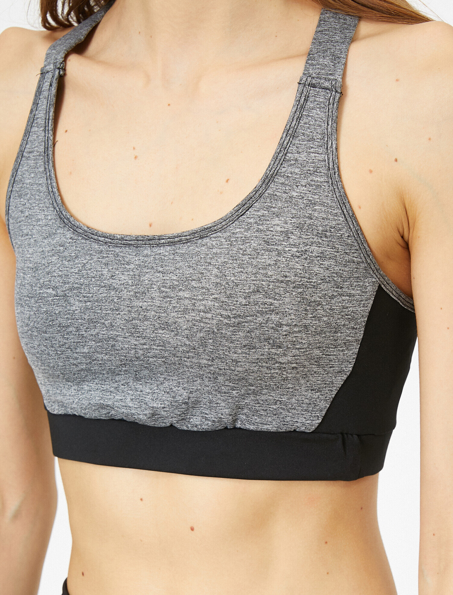   Sporcu Sütyeni Kaplı Blokajlı Melanj