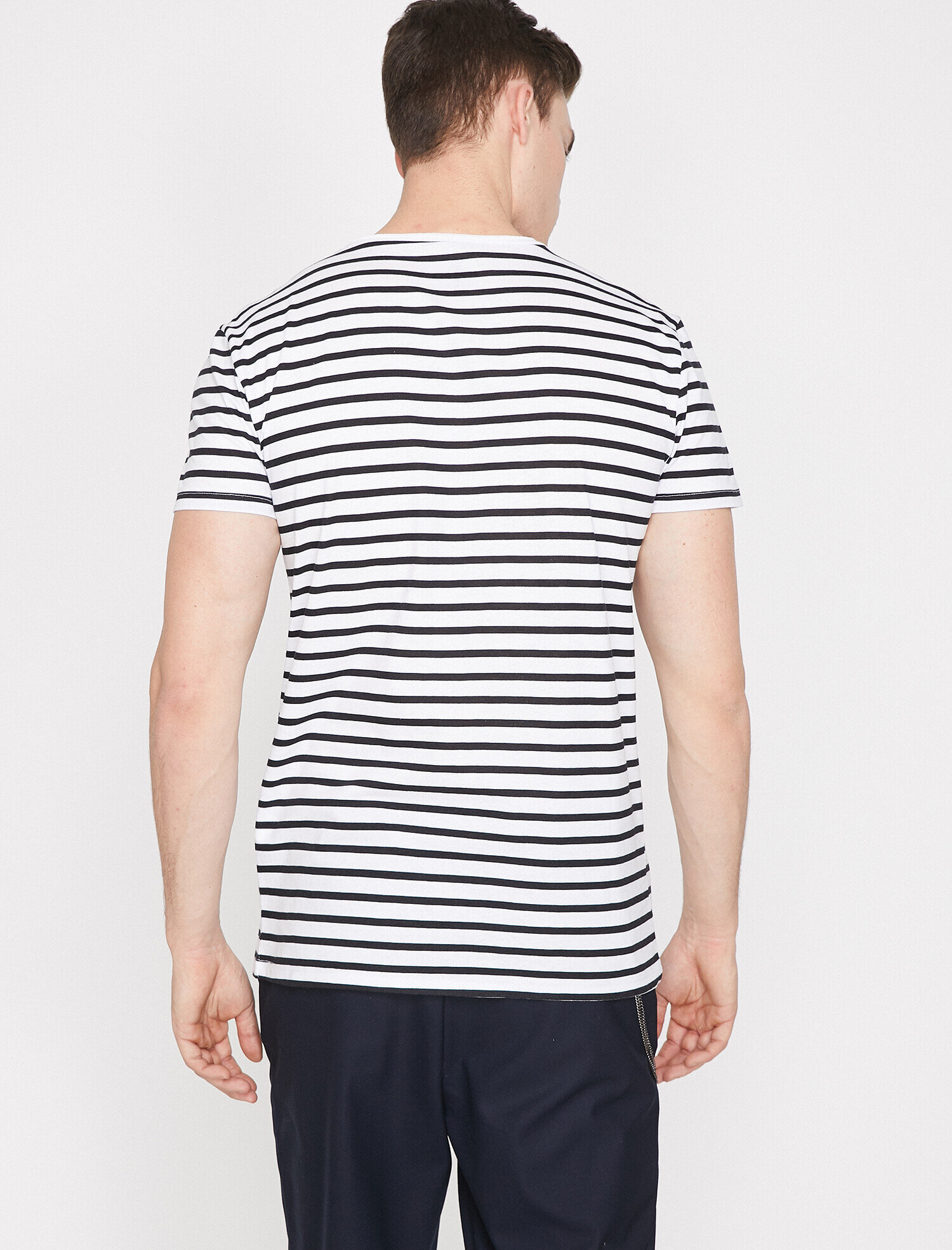   Çizgili Tişört Kısa Kollu