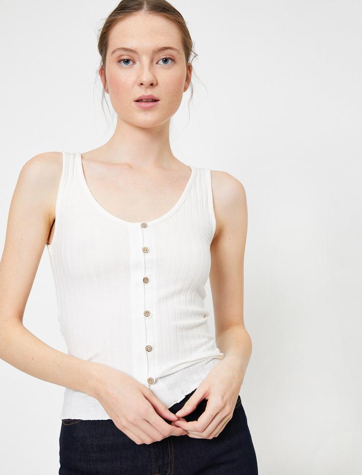  Düğme Detaylı Atlet