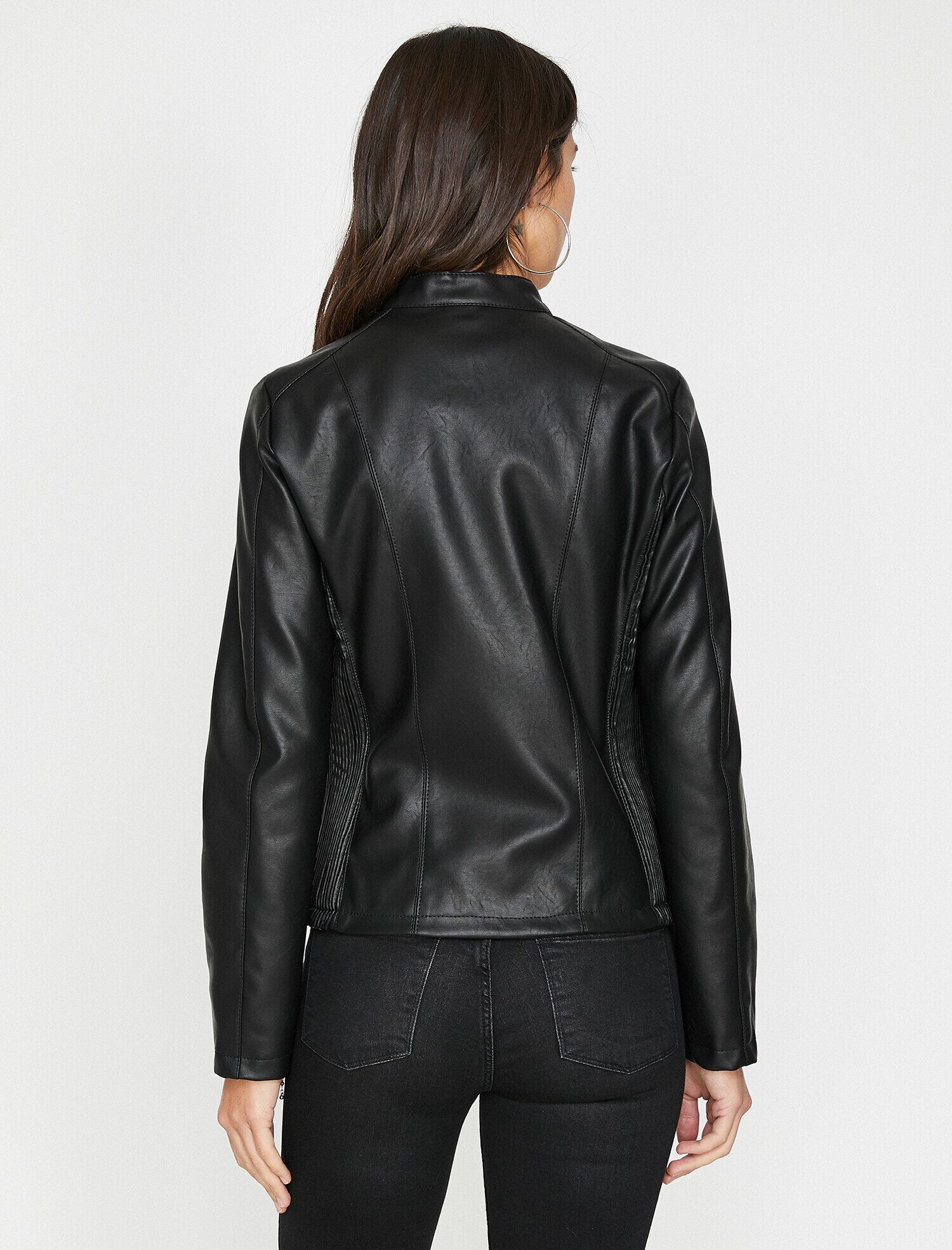   Deri Görünümlü Mont