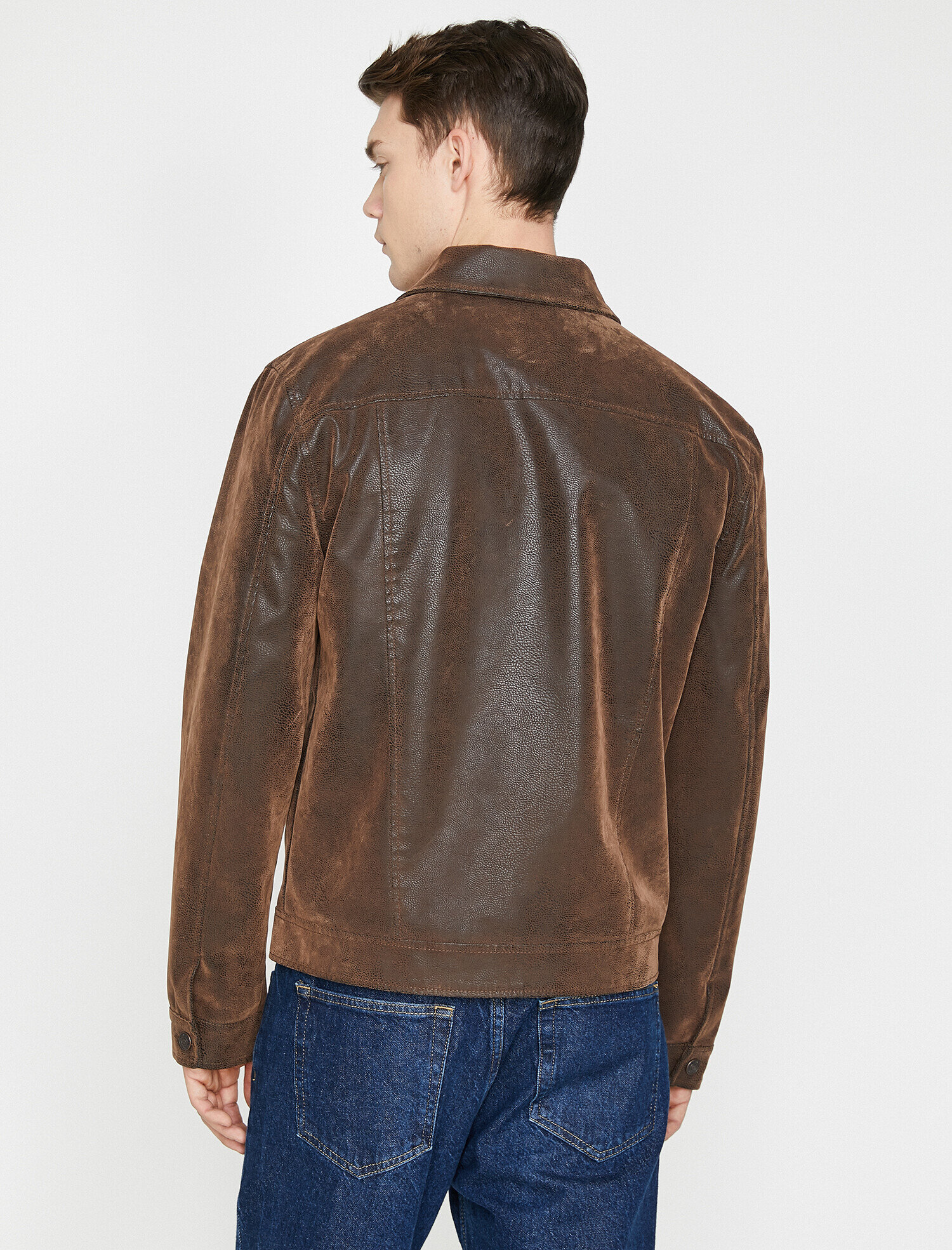   Deri Görünümlü Mont