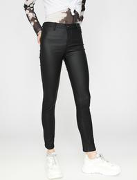 Deri Görünümlü Pantolon