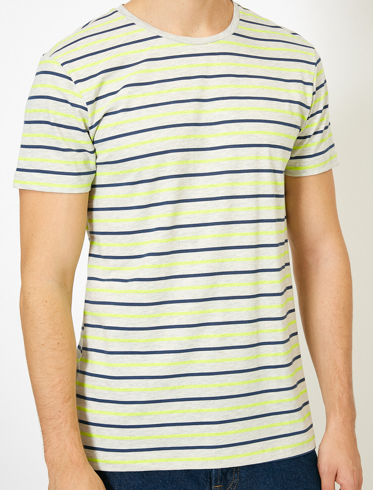   Çizgili Tişört Kısa Kollu