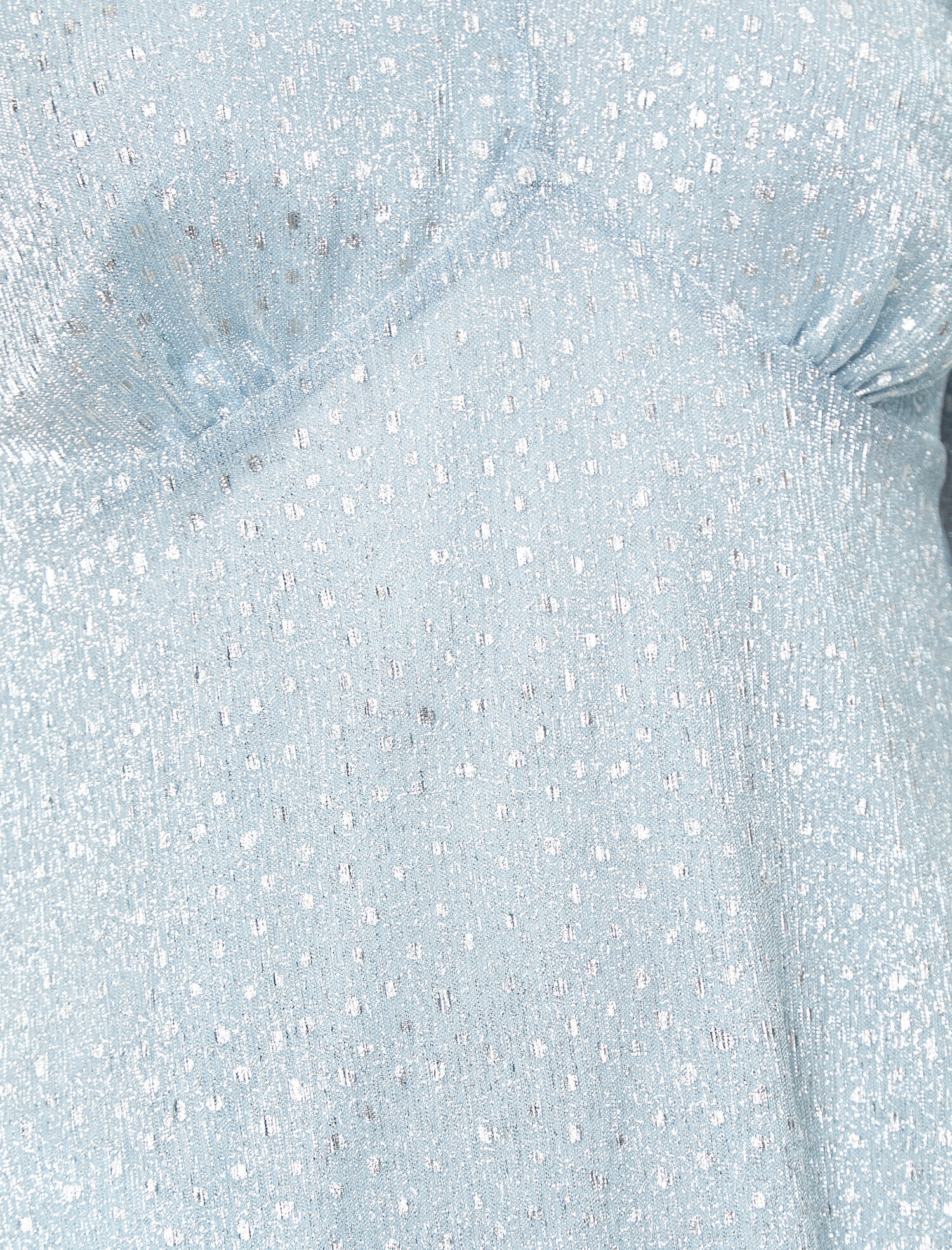   V Yaka Uzun Kollu Sim Detaylı Abiye Bluz