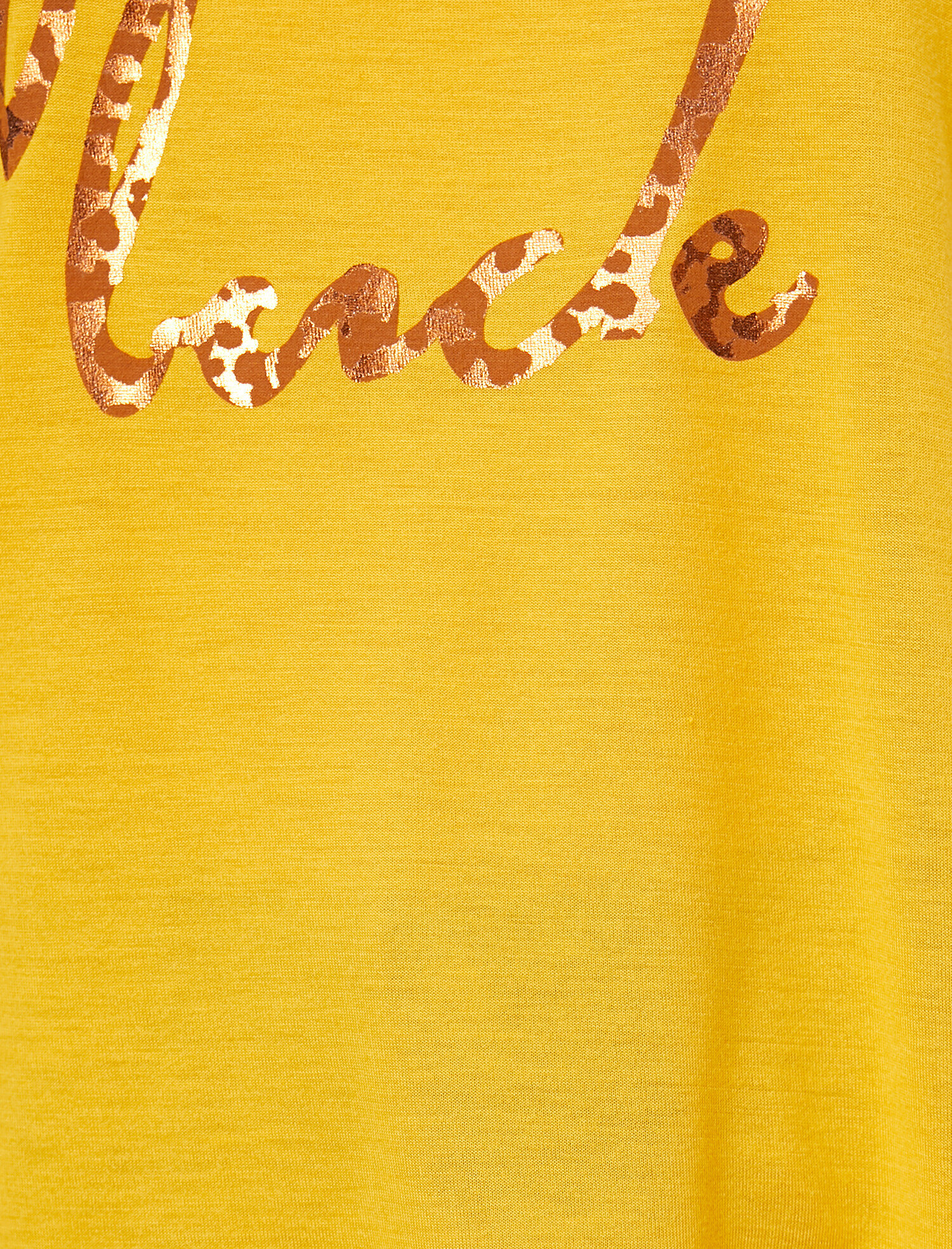   Leopar Slogan Baskı Detaylı Geniş Kalıp Bisiklet Yaka Tişört