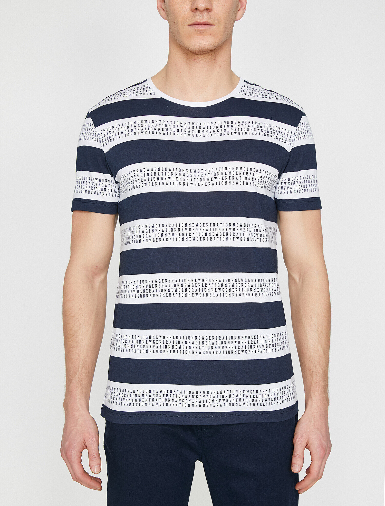   Çizgili Tişört Kısa Kollu