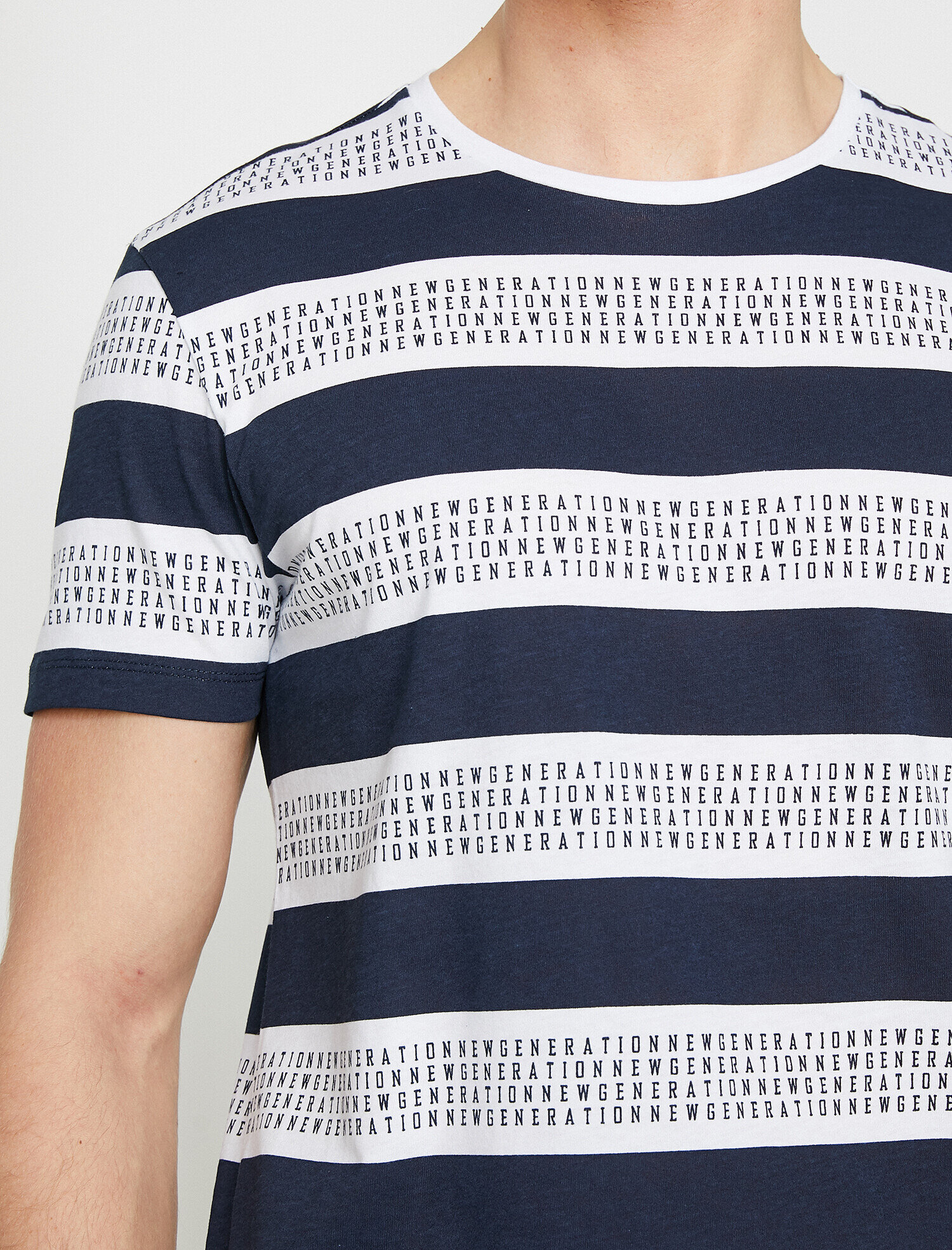   Çizgili Tişört Kısa Kollu