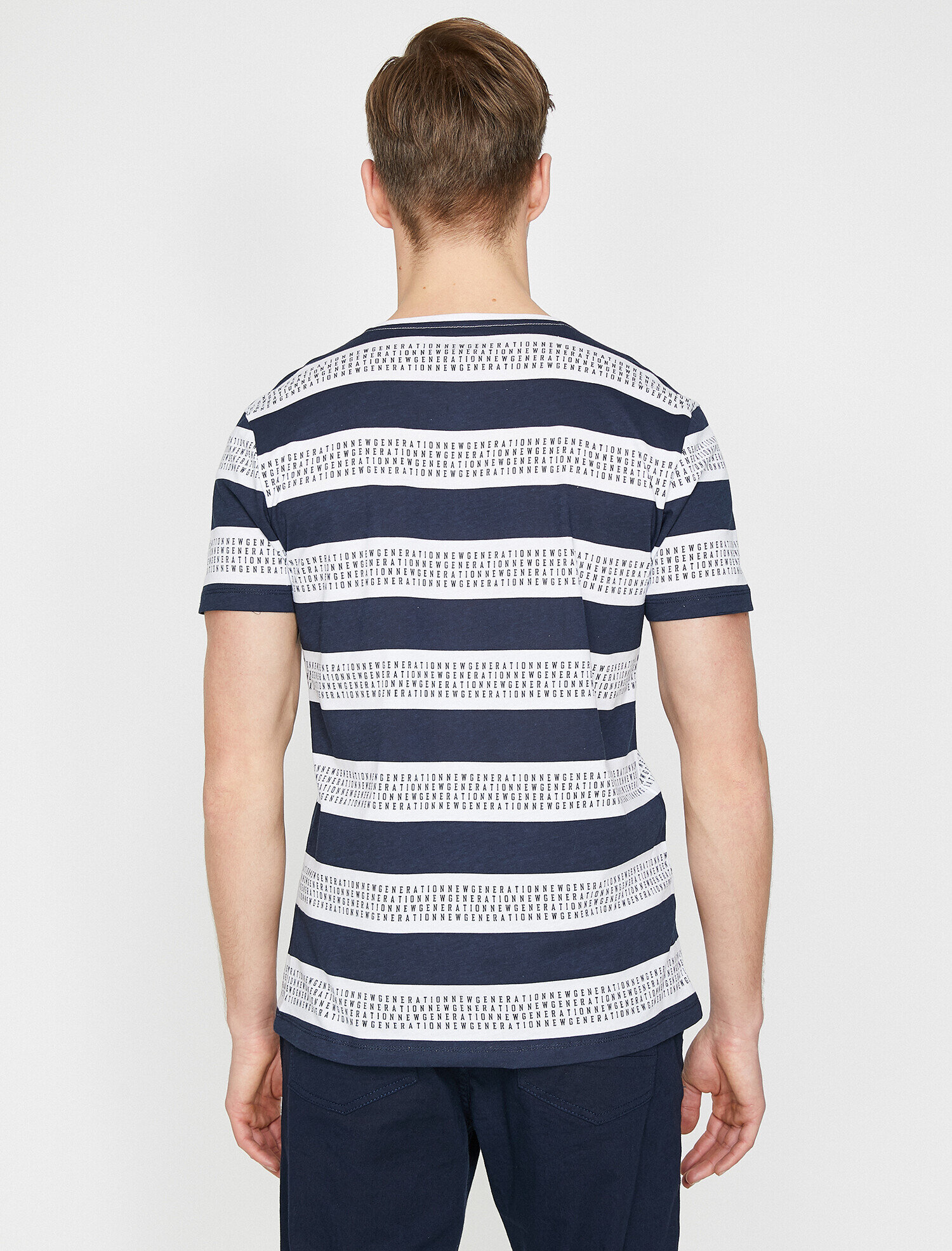   Çizgili Tişört Kısa Kollu