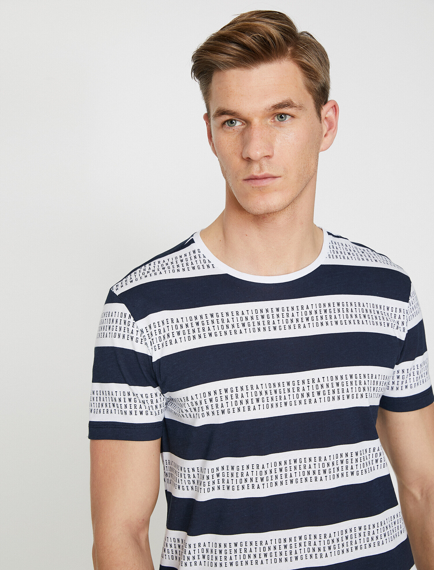   Çizgili Tişört Kısa Kollu