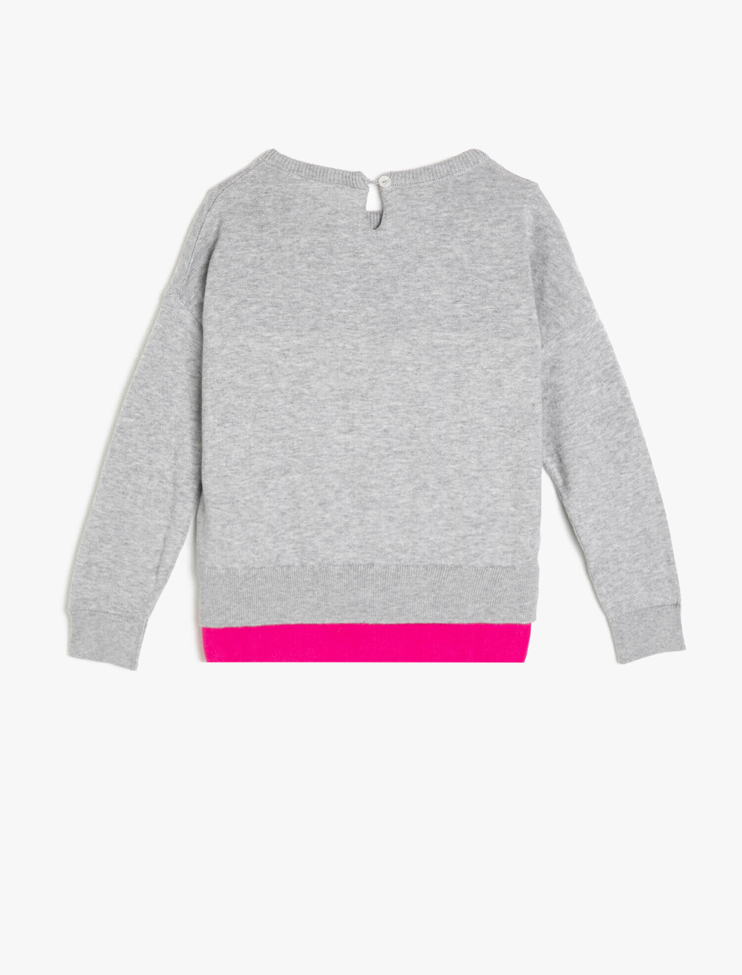  Kız Çocuk Yazi Baskılı Triko Kazak