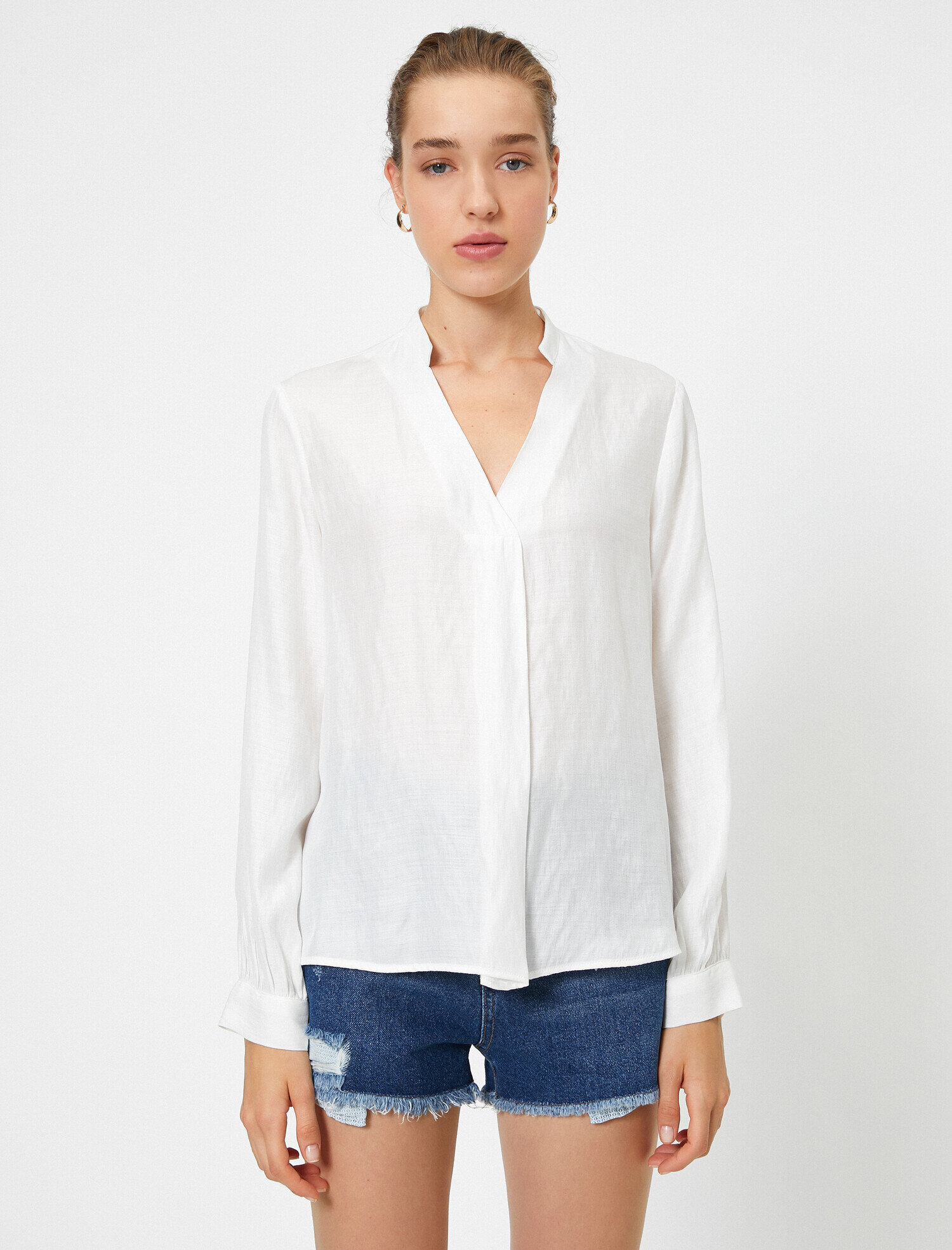   Uzun Kollu V Yaka Bluz