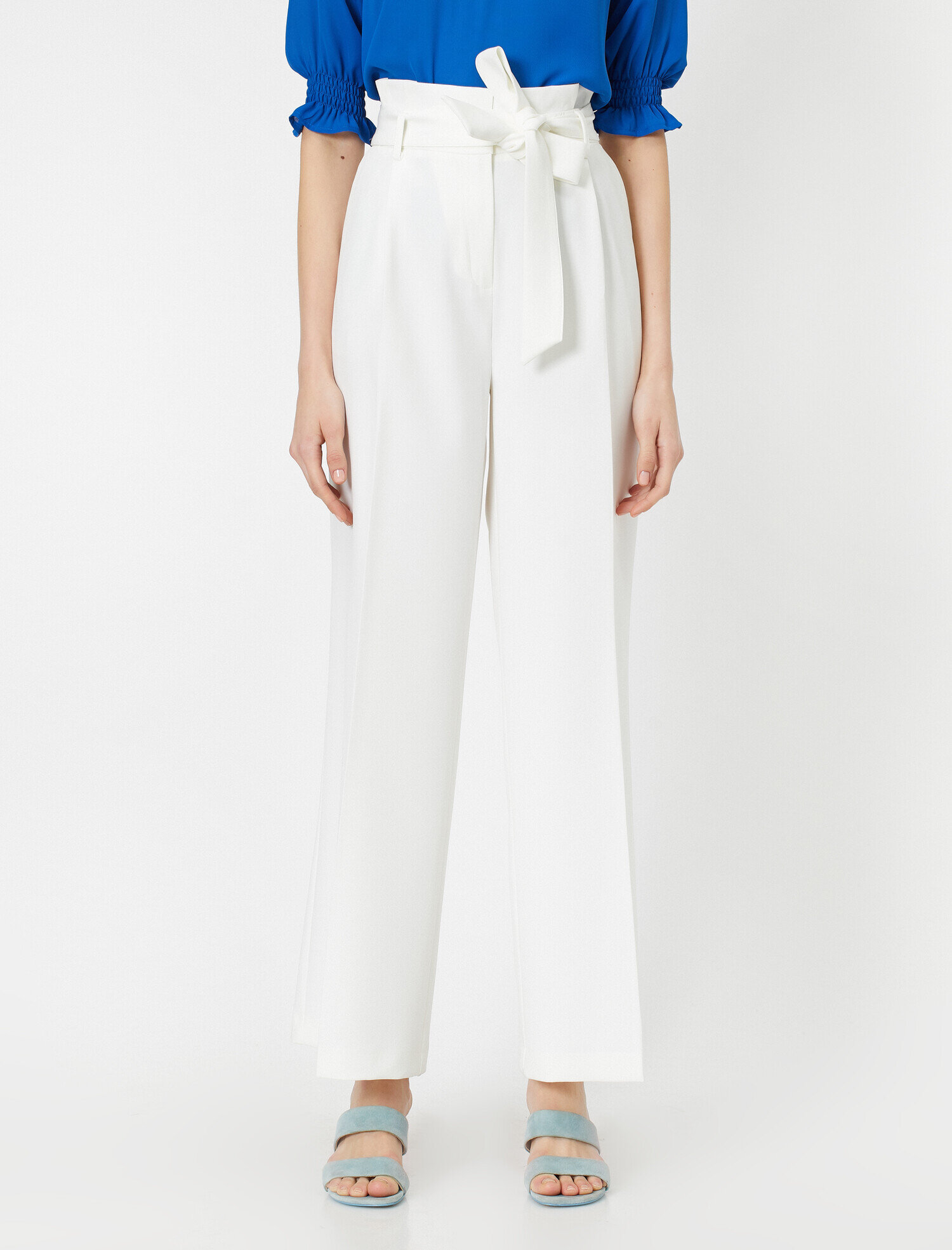   Yüksek Bel Cep Detaylı Kemer Detaylı Pantolon