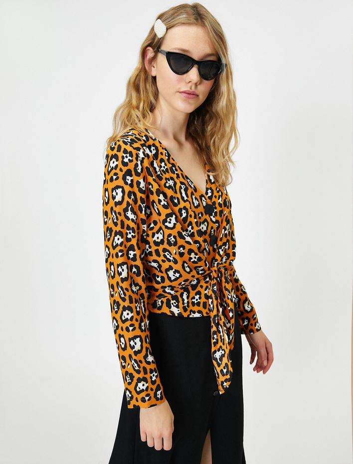  Leopar Desenli Bluz