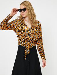 Leopar Desenli Bluz