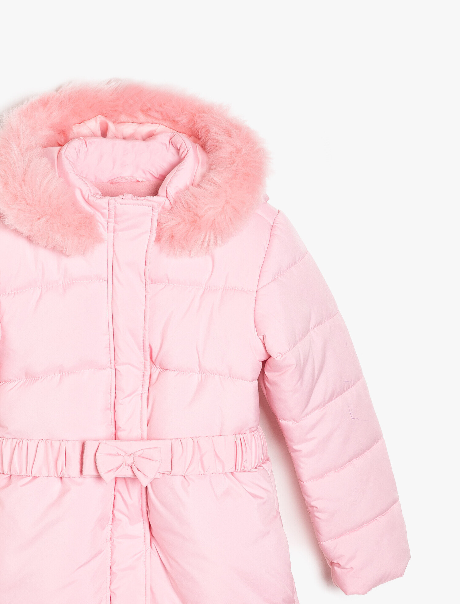  Kız Çocuk Suni Kürk Detaylı Kaban