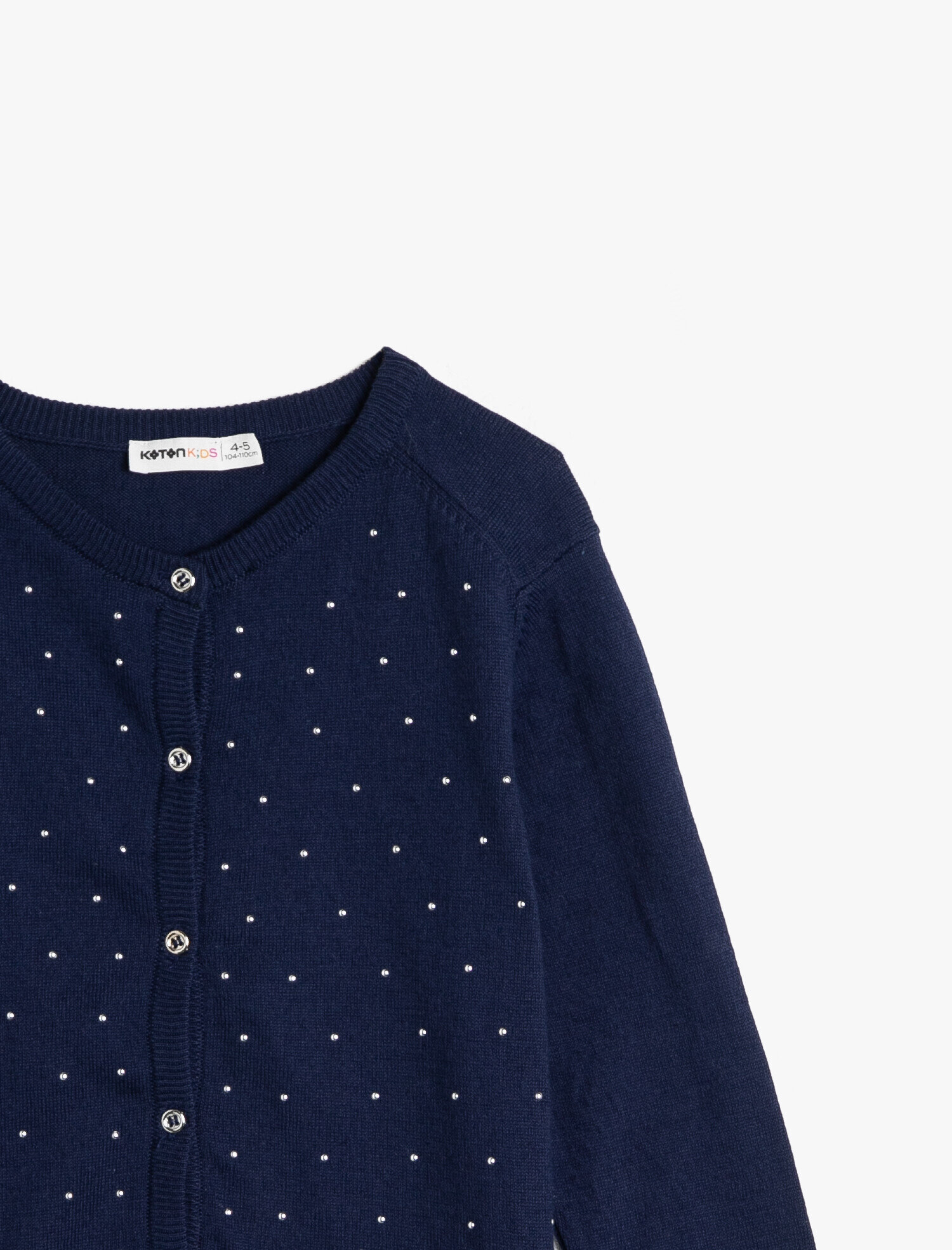  Kız Çocuk Düğme Detaylı Hırka