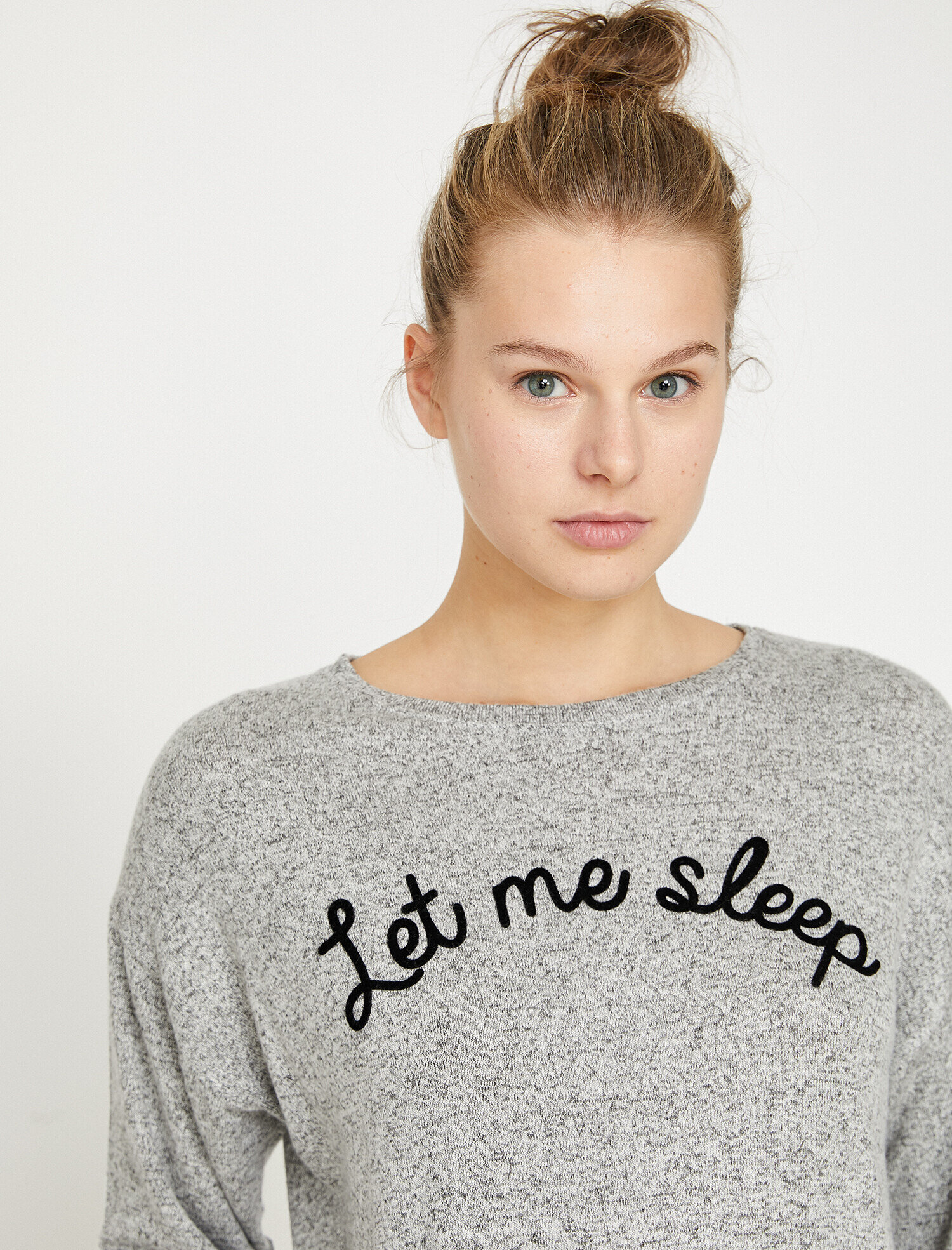 Yazılı Baskılı Pijama Üstü