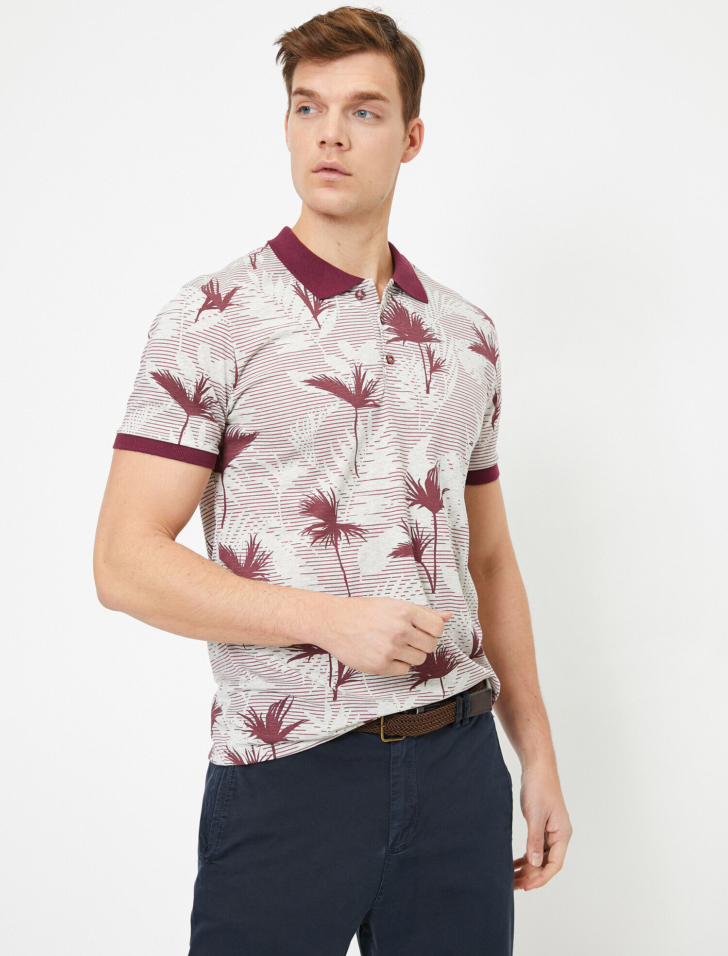   Polo Yaka Desenli Tişört