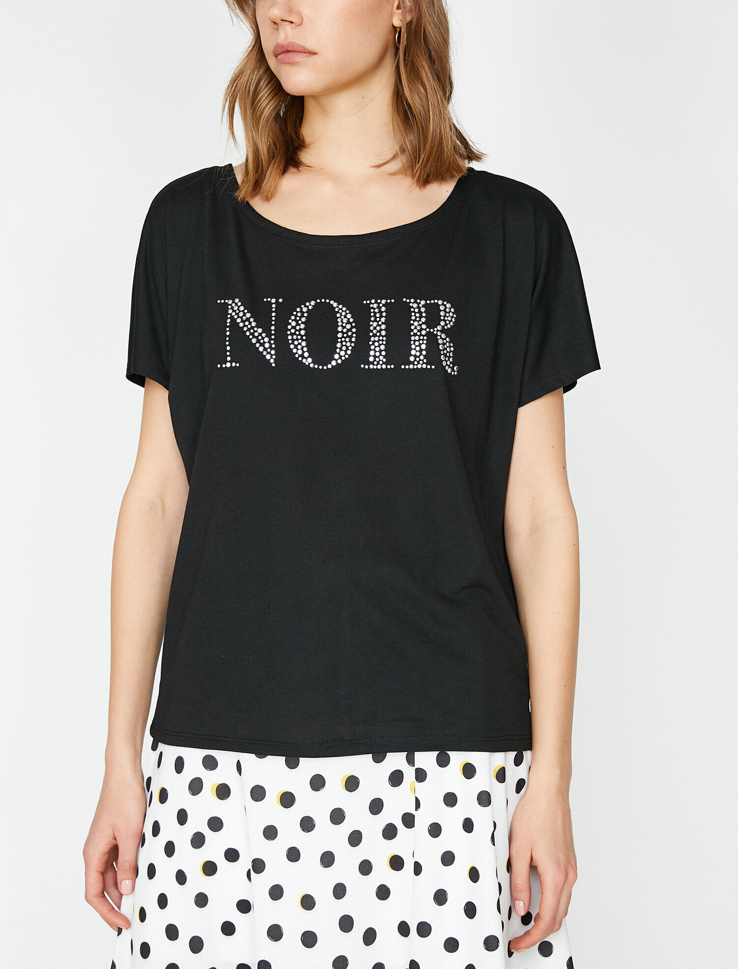   Taş Detaylı Geniş Kalıp Tişört