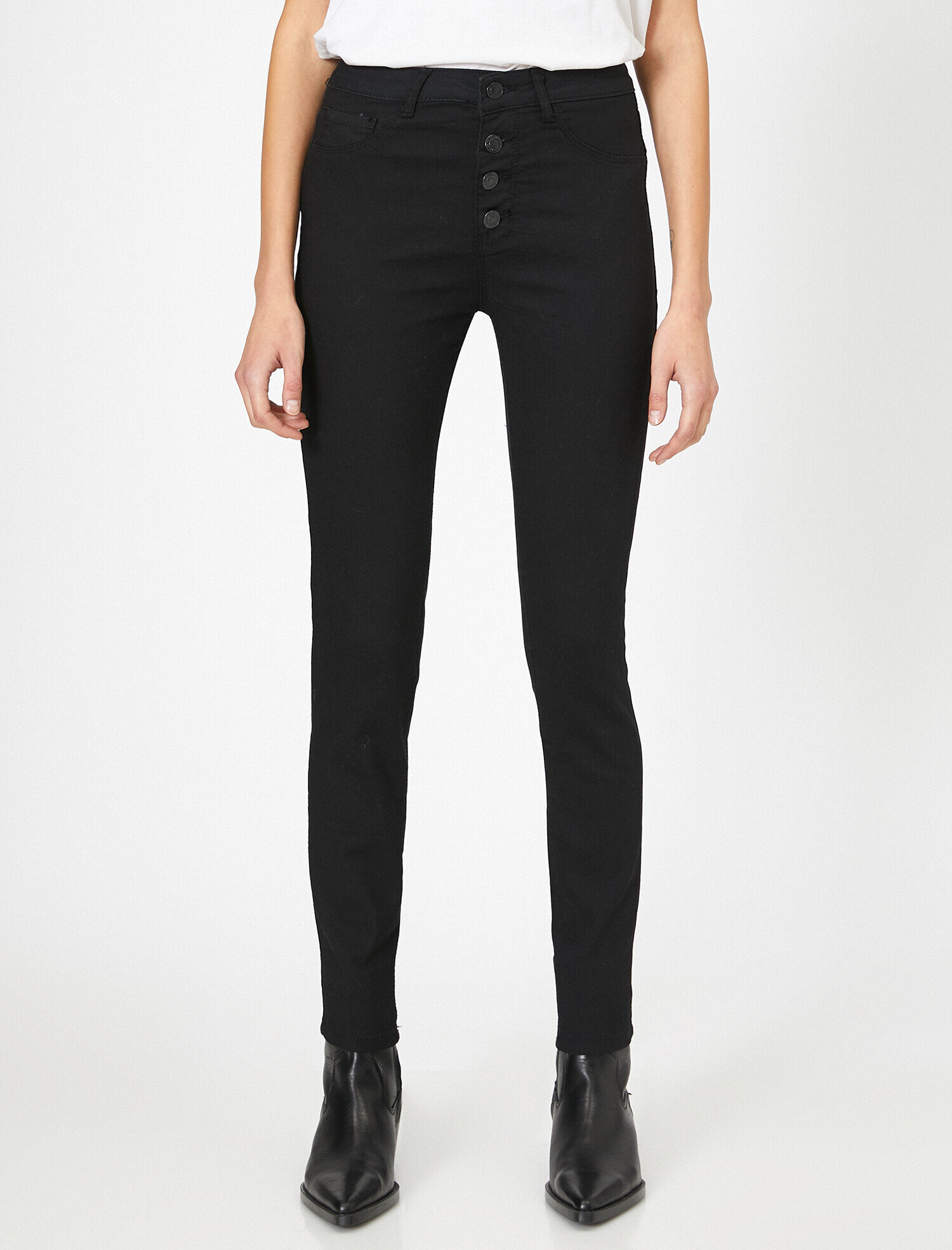   Carmen Jean - Yüksek Bel Dar Kesim Dar Paça Pantolon