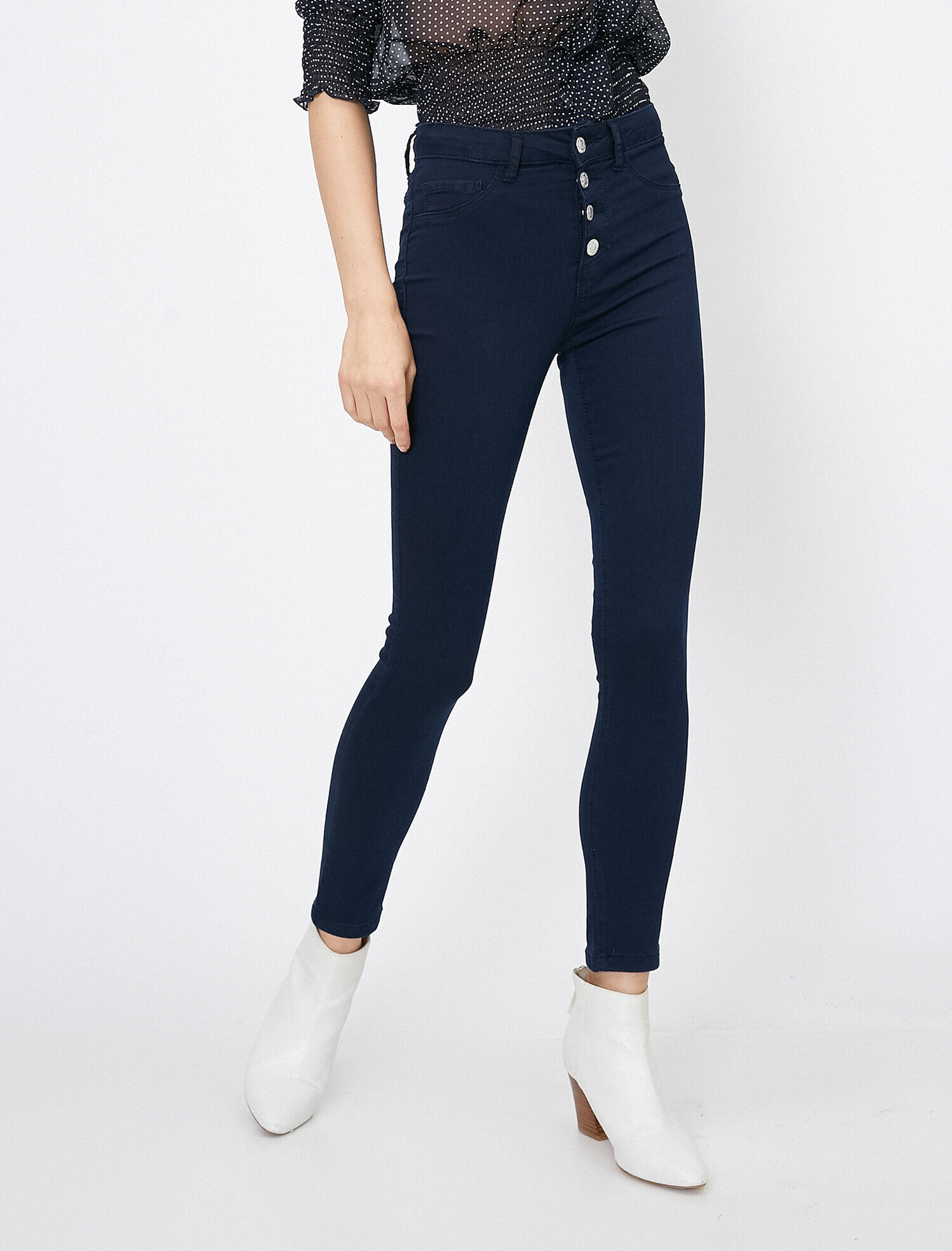   Carmen Jean - Yüksek Bel Dar Kesim Dar Paça Pantolon