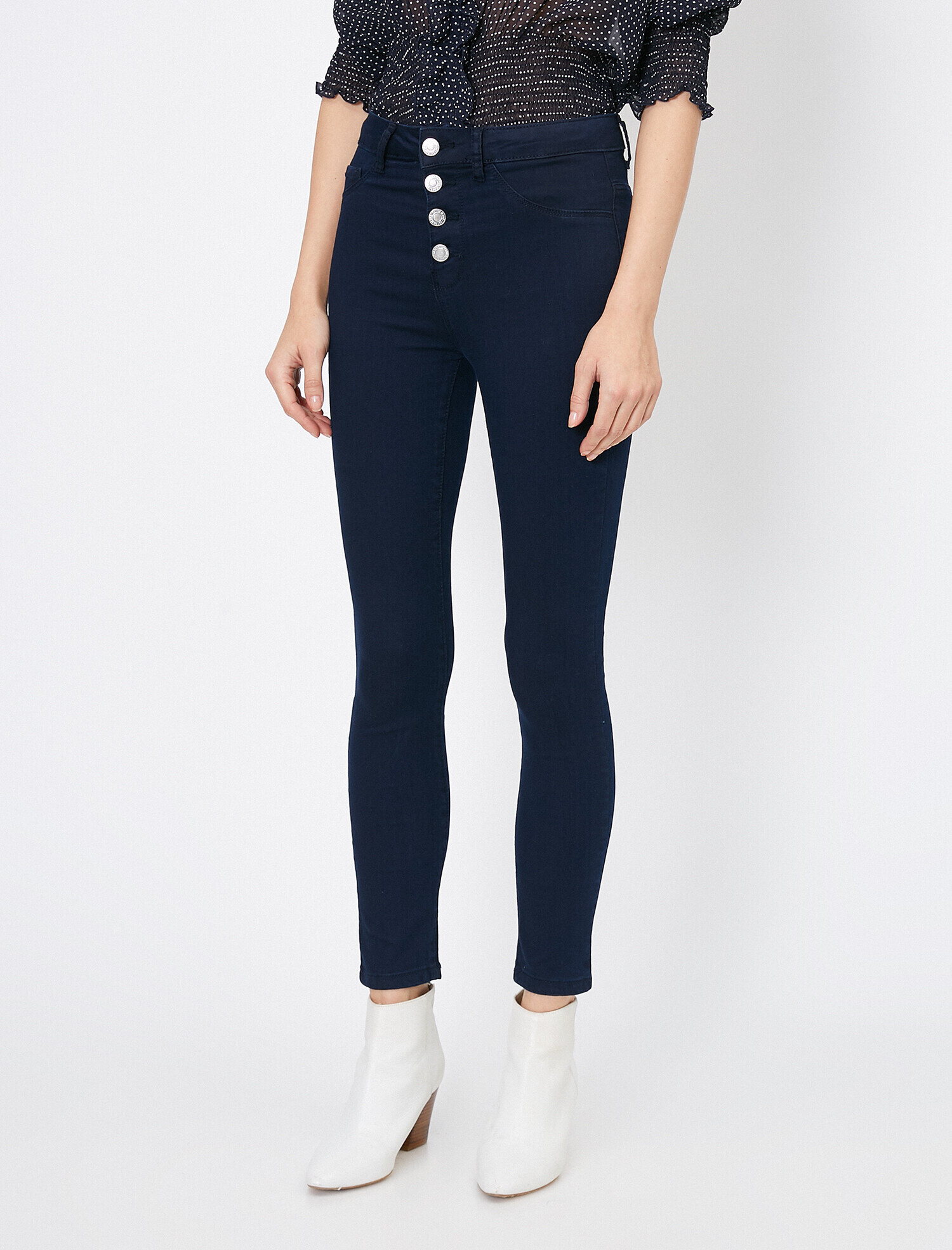   Carmen Jean - Yüksek Bel Dar Kesim Dar Paça Pantolon