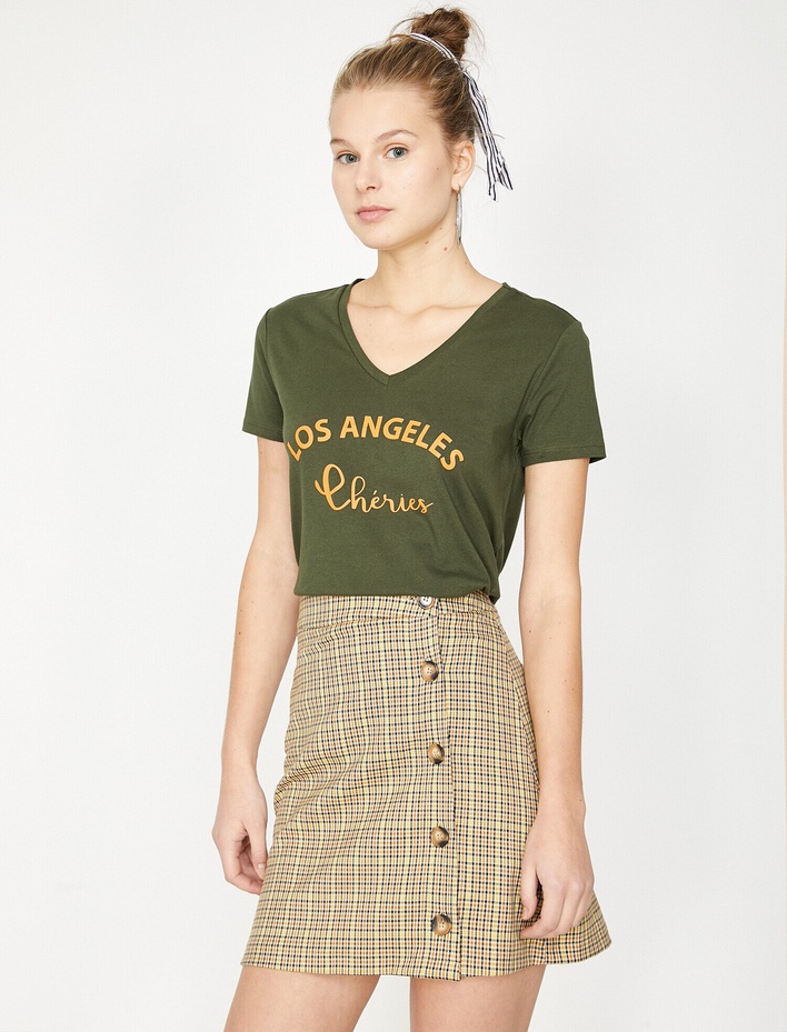  Yazılı Baskılı Tişört